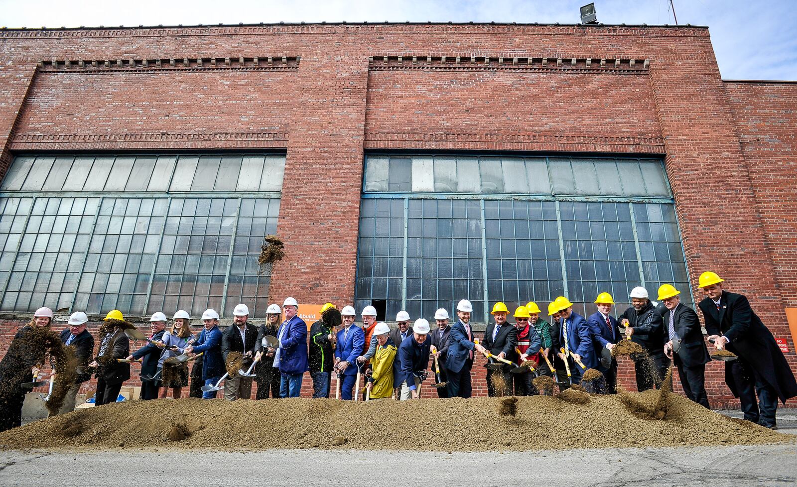 A groundbreaking ceremony was held for Spooky Nook at Champion Mill sports complex Thursday, Oct. 25, 2018 in Hamilton. NICK GRAHAM/STAFF