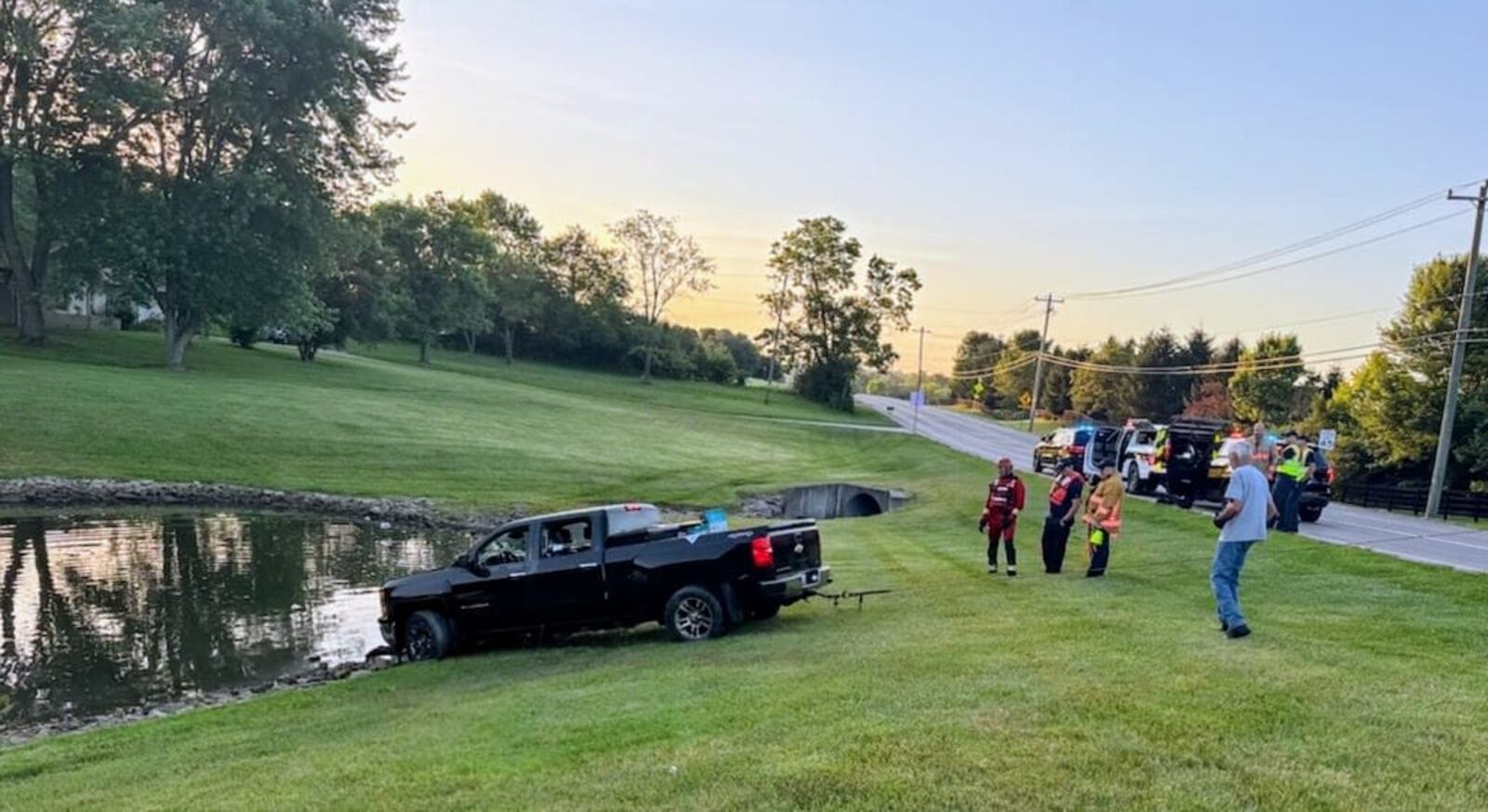 Truck fished out of pond in Liberty Twp by the Butler County Sheriff's Office on Thursday after driver escaped unharmed