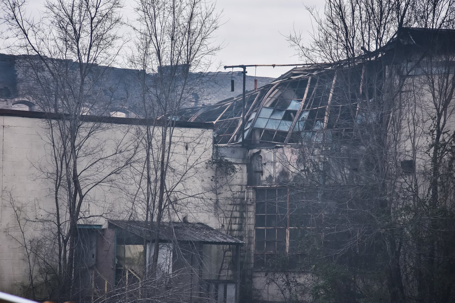 Aftermath of vacant warehouse fire in Middletown