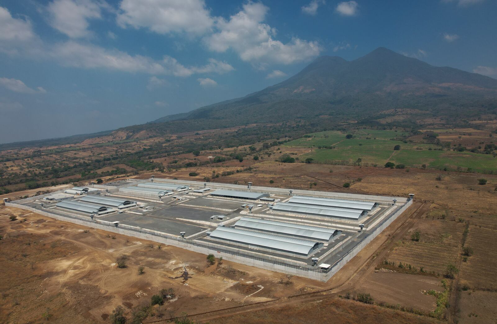 FILE - A mega-prison known as Detention Center Against Terrorism (CECOT) stands in Tecoluca, El Salvador, March 5, 2023. (AP Photo/Salvador Melendez, File)