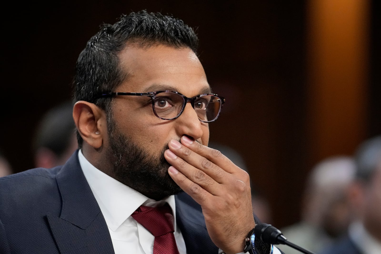 Kash Patel, President Donald Trump's choice to be director of the FBI, appears before the Senate Judiciary Committee for his confirmation hearing, at the Capitol in Washington, Thursday, Jan. 30, 2025. (AP Photo/J. Scott Applewhite)