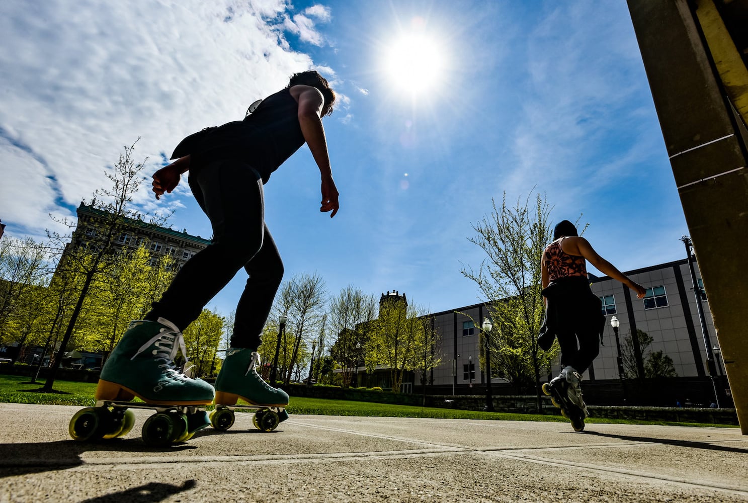 People enjoy the Spring weather in Hamilton