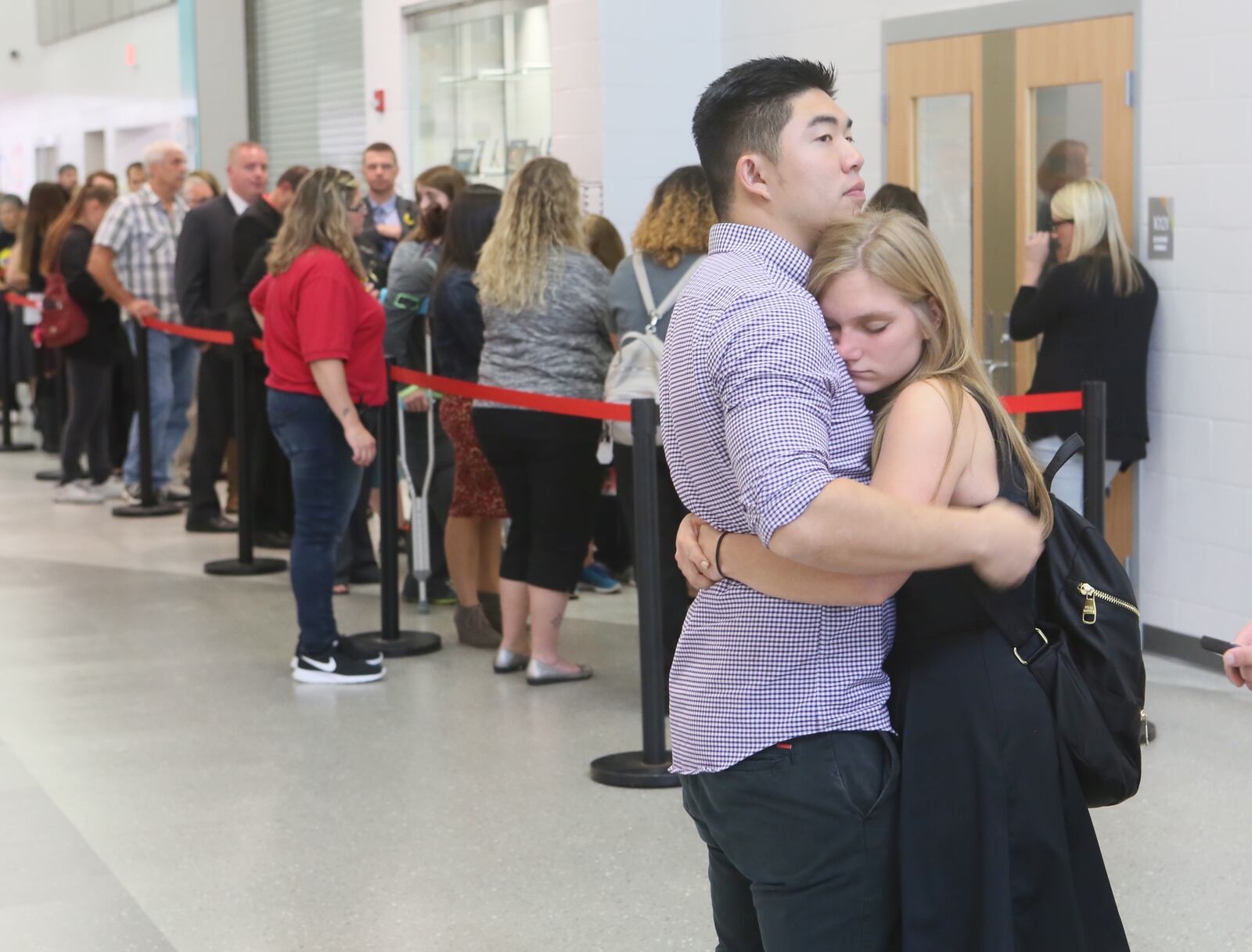 Hundreds of people attended a visitation Thursday, Oct. 12, at Fairfield Central Elementary for Walter “Superbubz” Herbert. Attendees were given yellow ribbons to wear. 