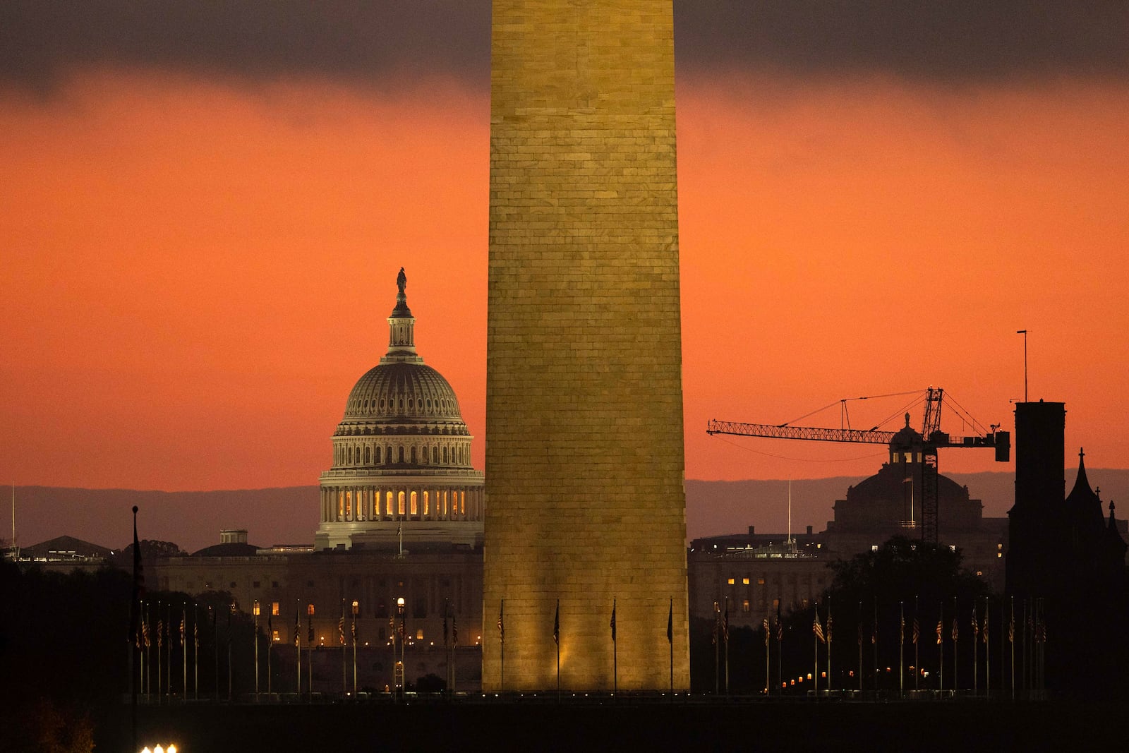 The U.S. Capitol, is seen on sunrise in Washington, Tuesday, Nov. 5, 2024. (AP Photo/Jose Luis Magana)