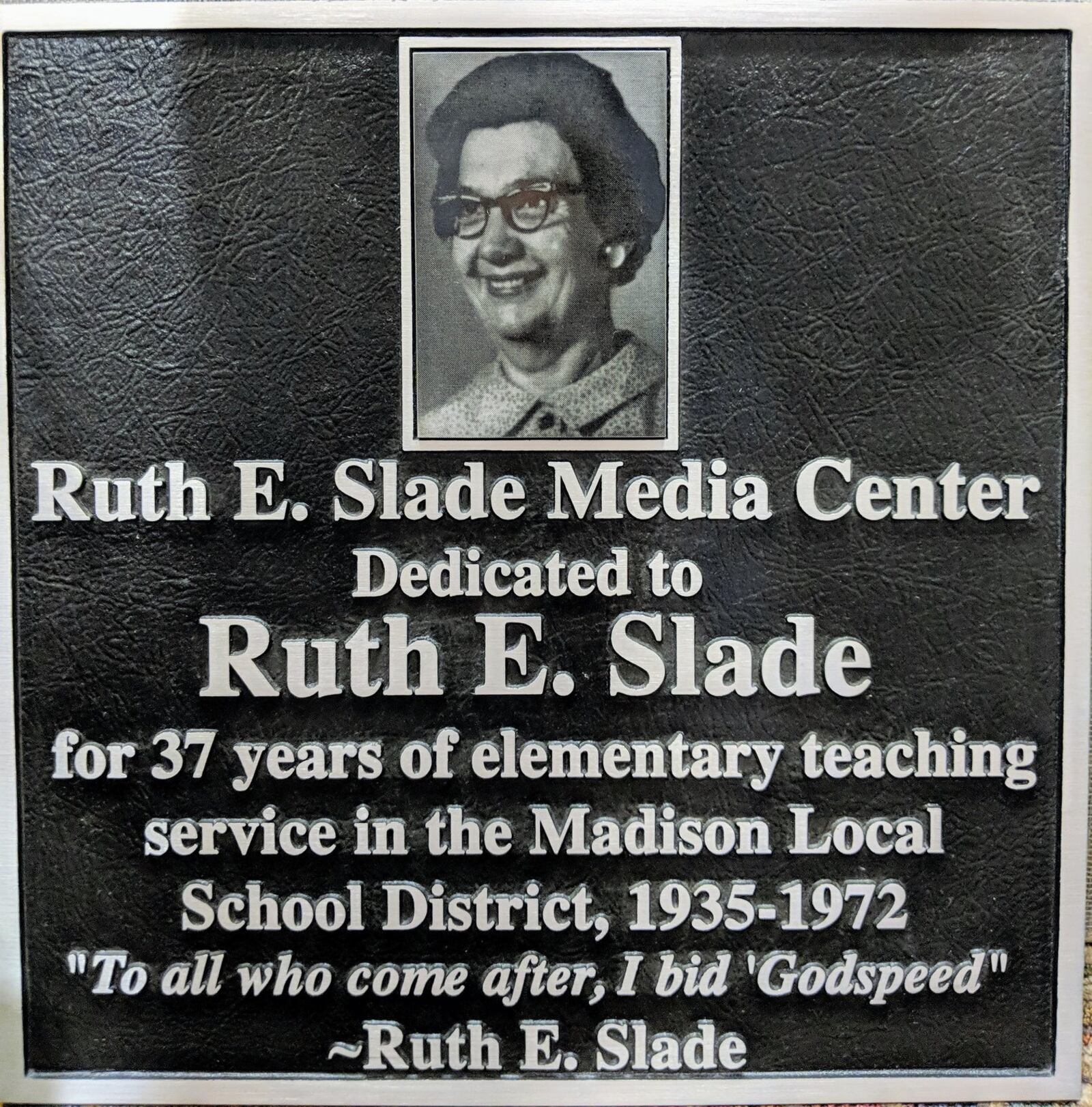 The elementary school library within the Madison Local School District is named Ruth E. Slade Media Center in honor of the former teacher.  Ruth Slade died Friday. She was 105.