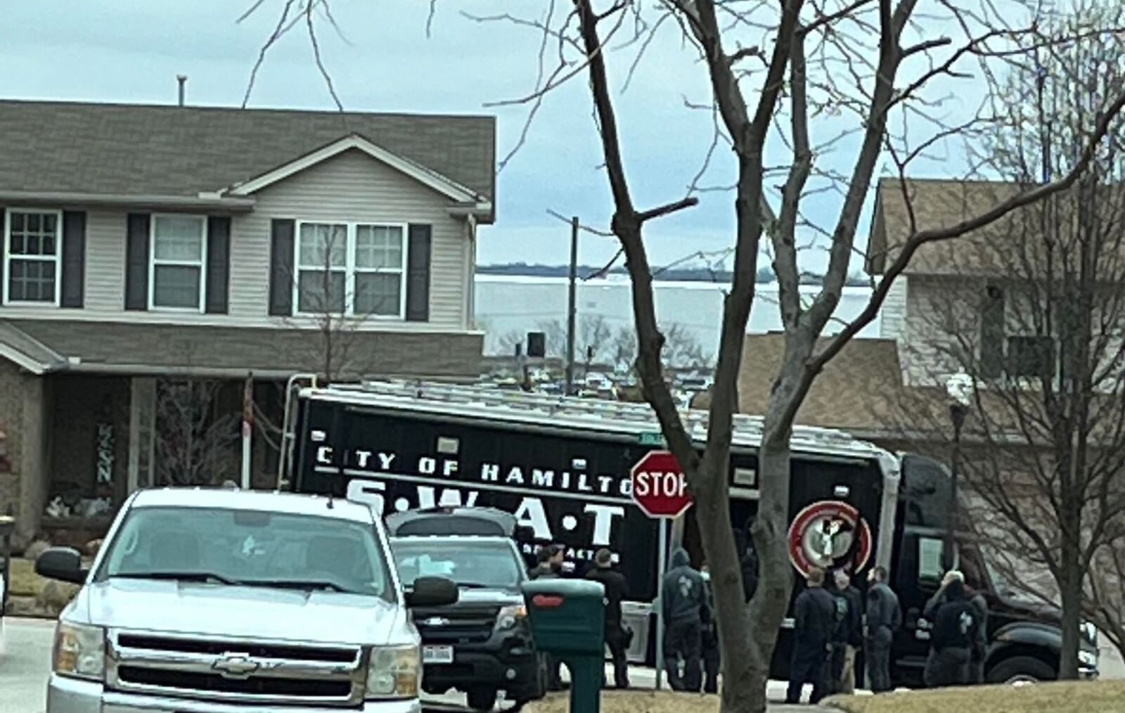 The SWAT team was called to the 7600 block of Tollgate Court in Fairfield Friday after a domestic violence call became more complicated. CONTRIBUTED