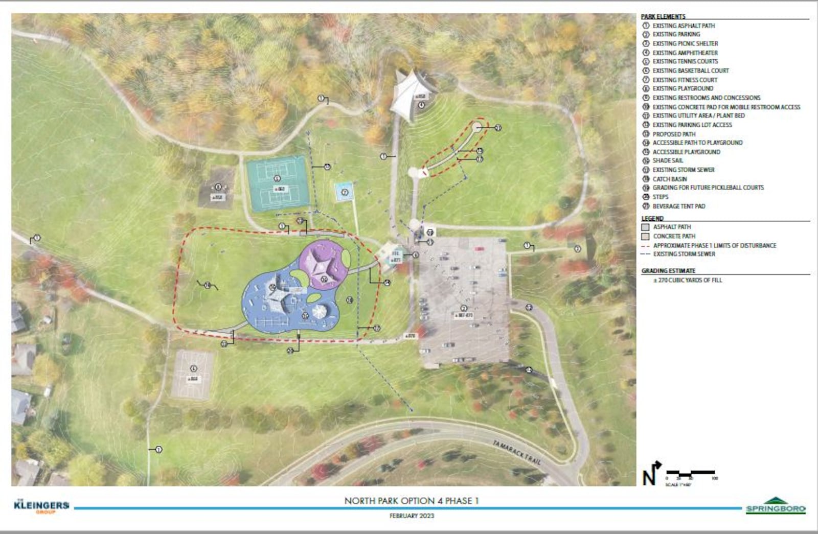 This is a concept drawing of the Phase 1 improvements planned for updating playground equipment at North Park. Springboro officials said they will be utilizing ARPA funds for the project. CONTRIBUTED/CITY OF SPRINGBORO