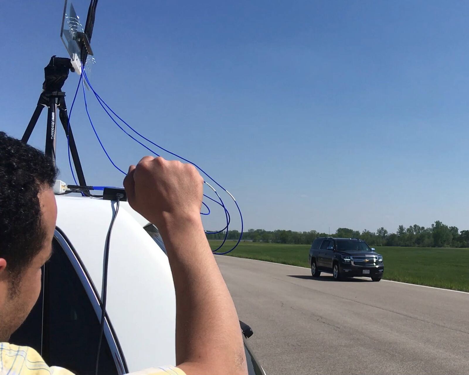 Researchers from Ohio State University are testing vehicle cybersecurity at the Transportation Research Center in East Liberty to learn how to protect vehicles from hackers who could try to take over braking systems, steering wheels and other key functions of cars and trucks. SUBMITTED.