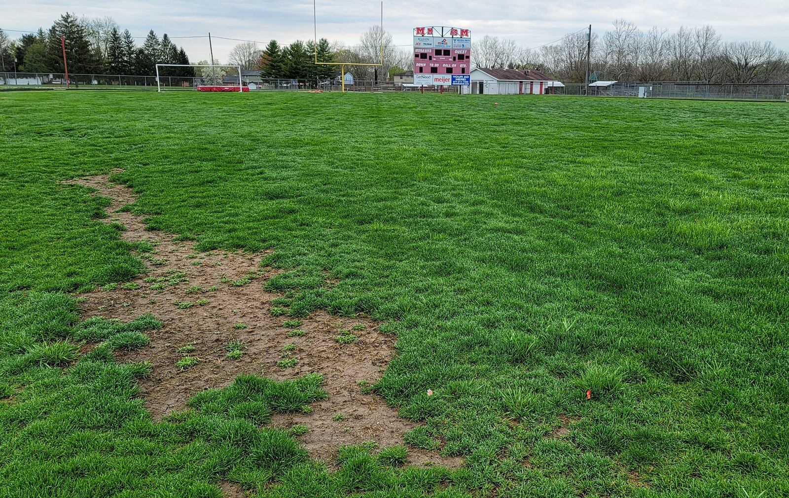 A recent $133,000 grant from the NFL has put Madison Schools over the fund-raising top for the district's first artificial turf sports field. The $1 million field will be installed in time for fall sports, say school officials. Work will begin shortly after graduation ceremonies on the old field. (PHOTO BY NICK GRAHAM\Journal-News)