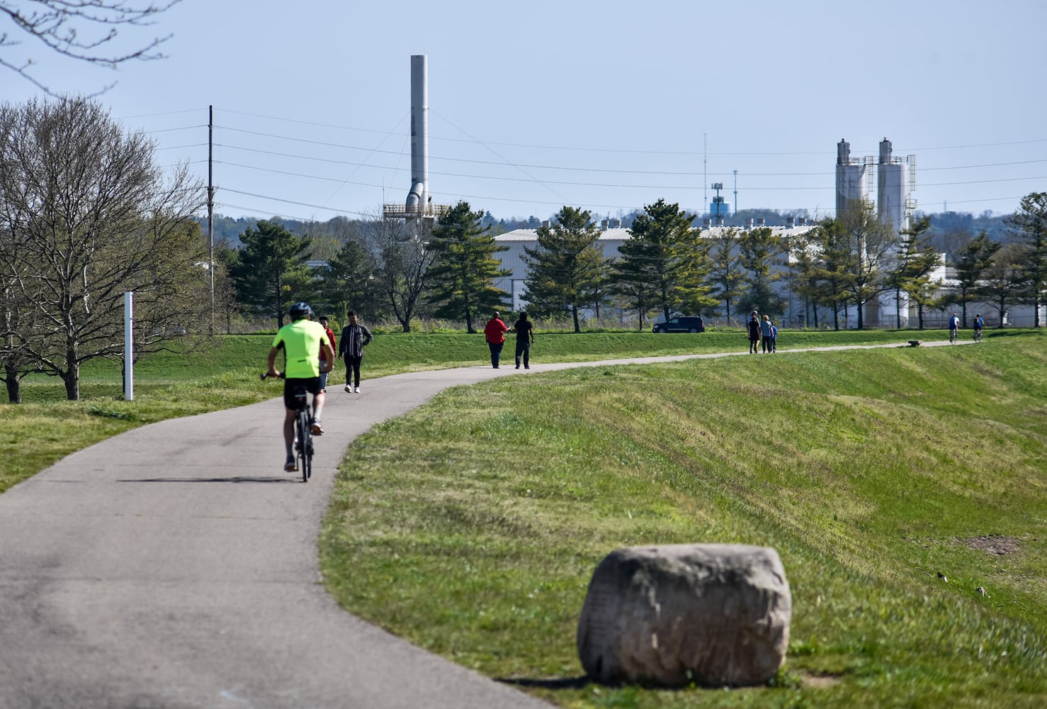 People enjoy the Spring weather in Hamilton