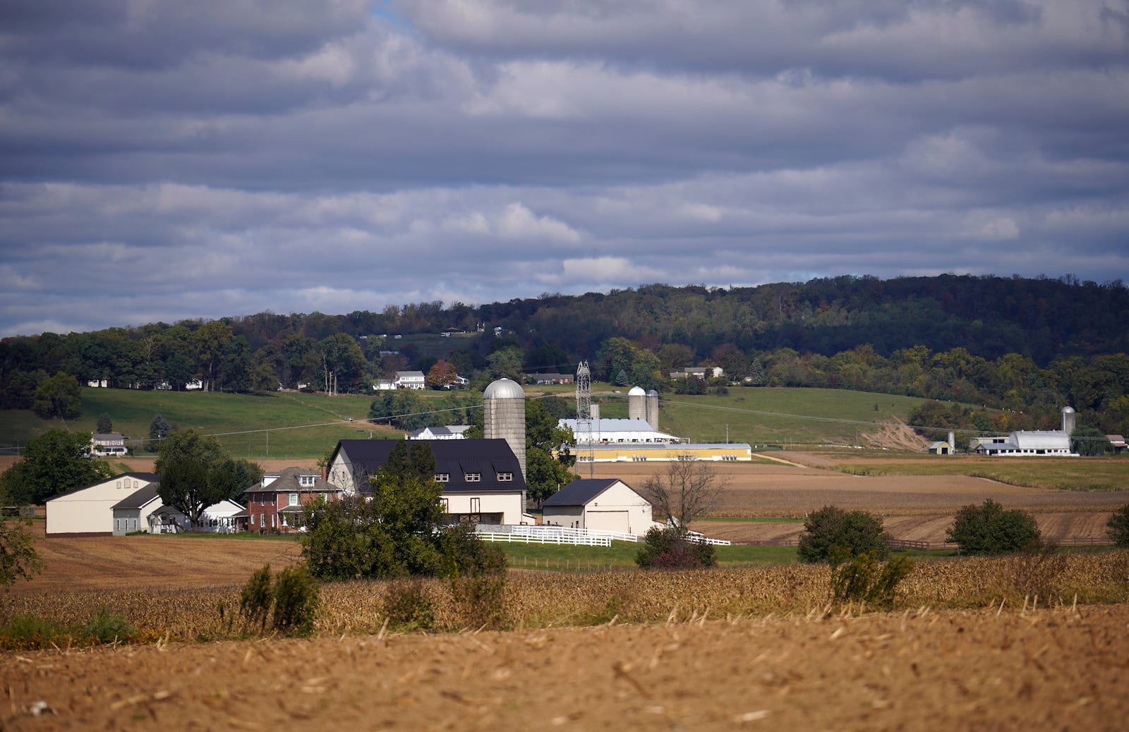 Farmland in Ephrata, Pa., on Wednesday, Oct. 16, 2024. (AP Photo/Jessie Wardarski)