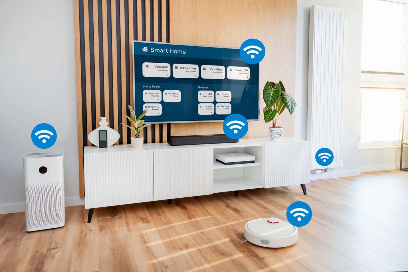 Smart home devices can be controlled by an app on a television, phone, tablet and more. Most devices come with instructions on what they require for use. iSTOCK/COX