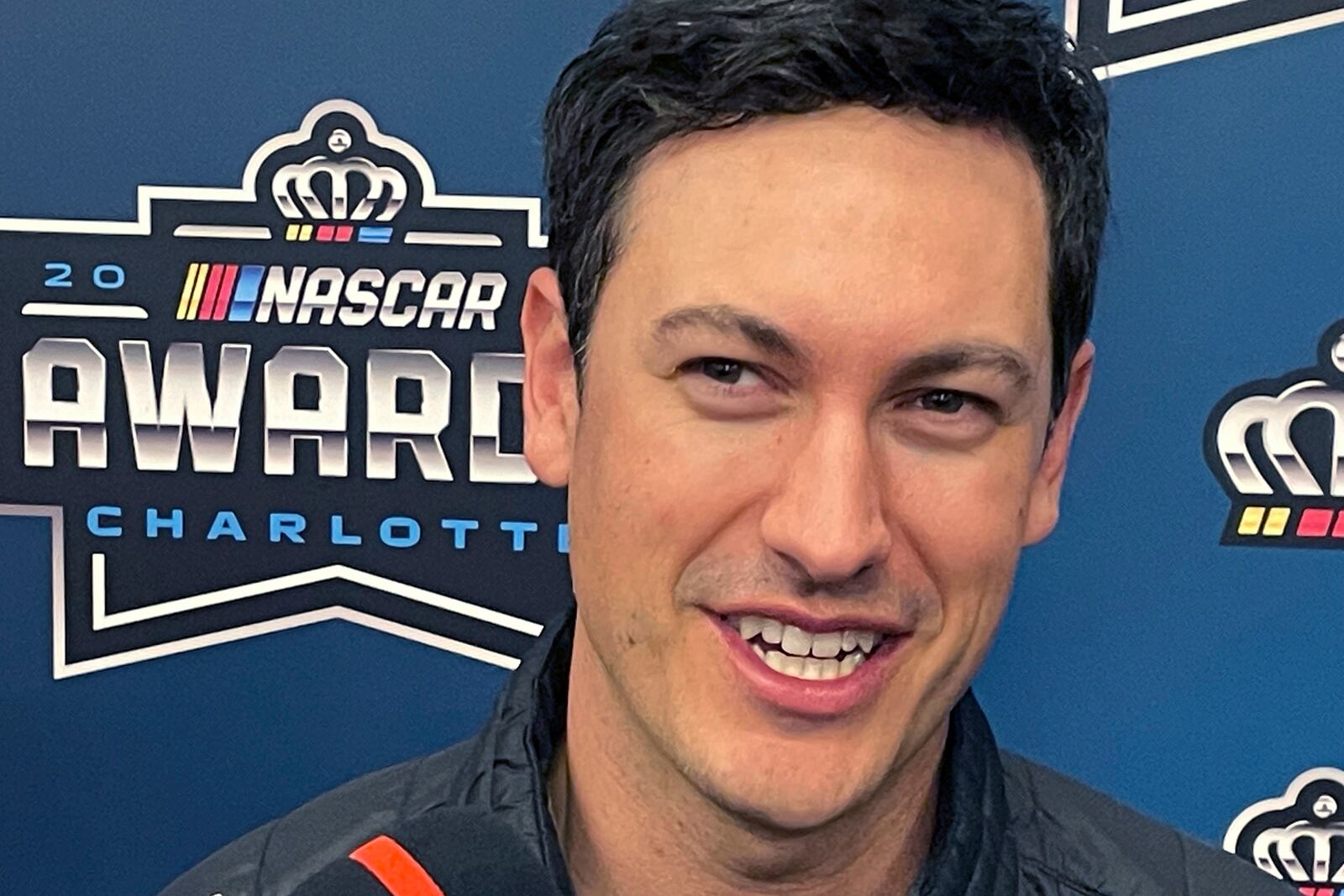 NASCAR champion Joey Logano speaks ahead of the NASCAR awards in Charlotte, N.C., on Friday, Nov. 22, 2024. (AP Photo/Steve Reed)