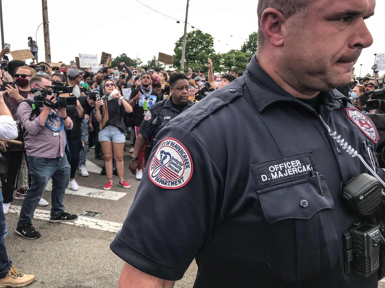 PHOTOS: Tear gas used during Beavercreek protest at busy intersection