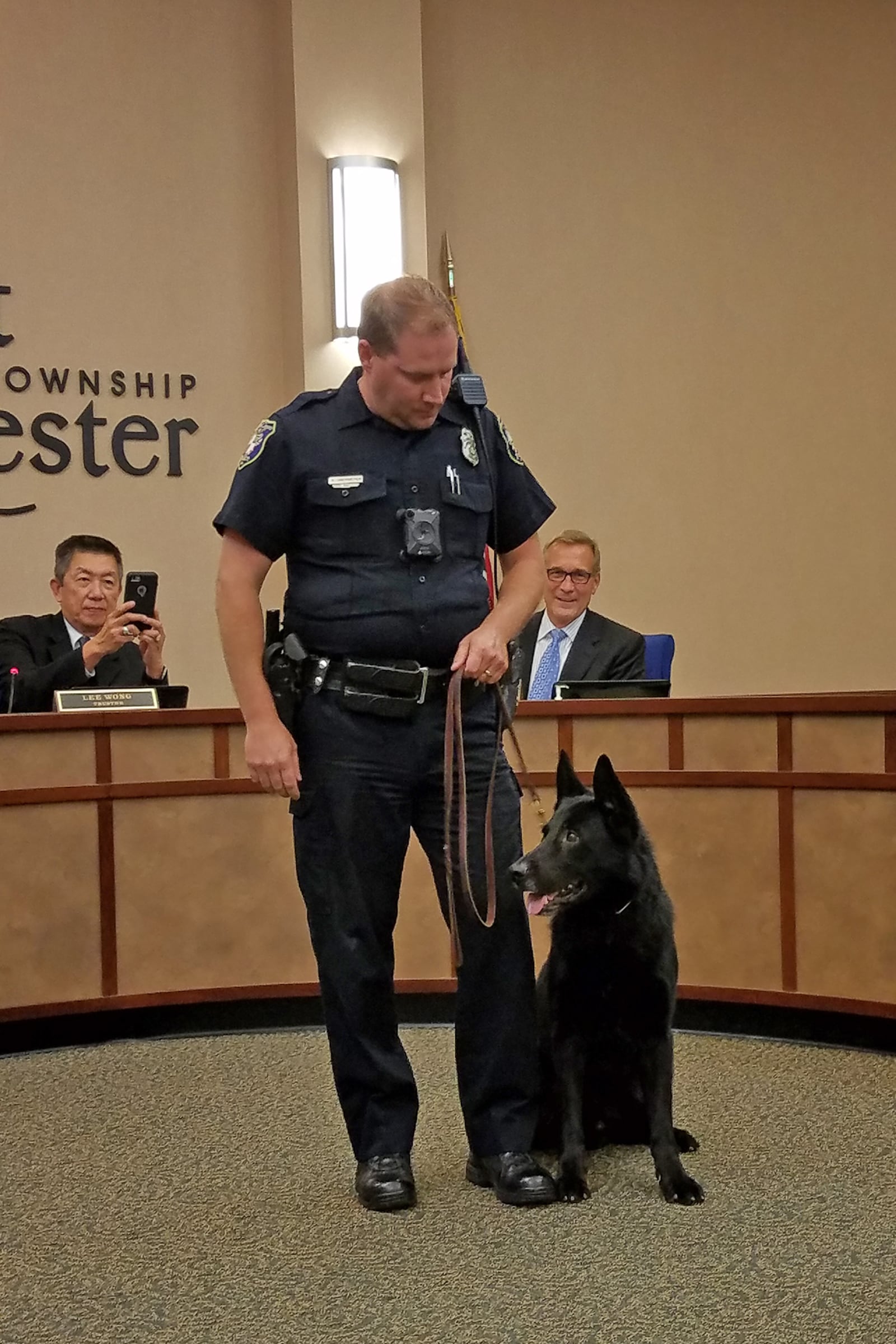 On Sept. 11, the West Chester Board of Trustees made Blek’s retirement official by transferring ownership to handler Officer Rob Obermeyer.