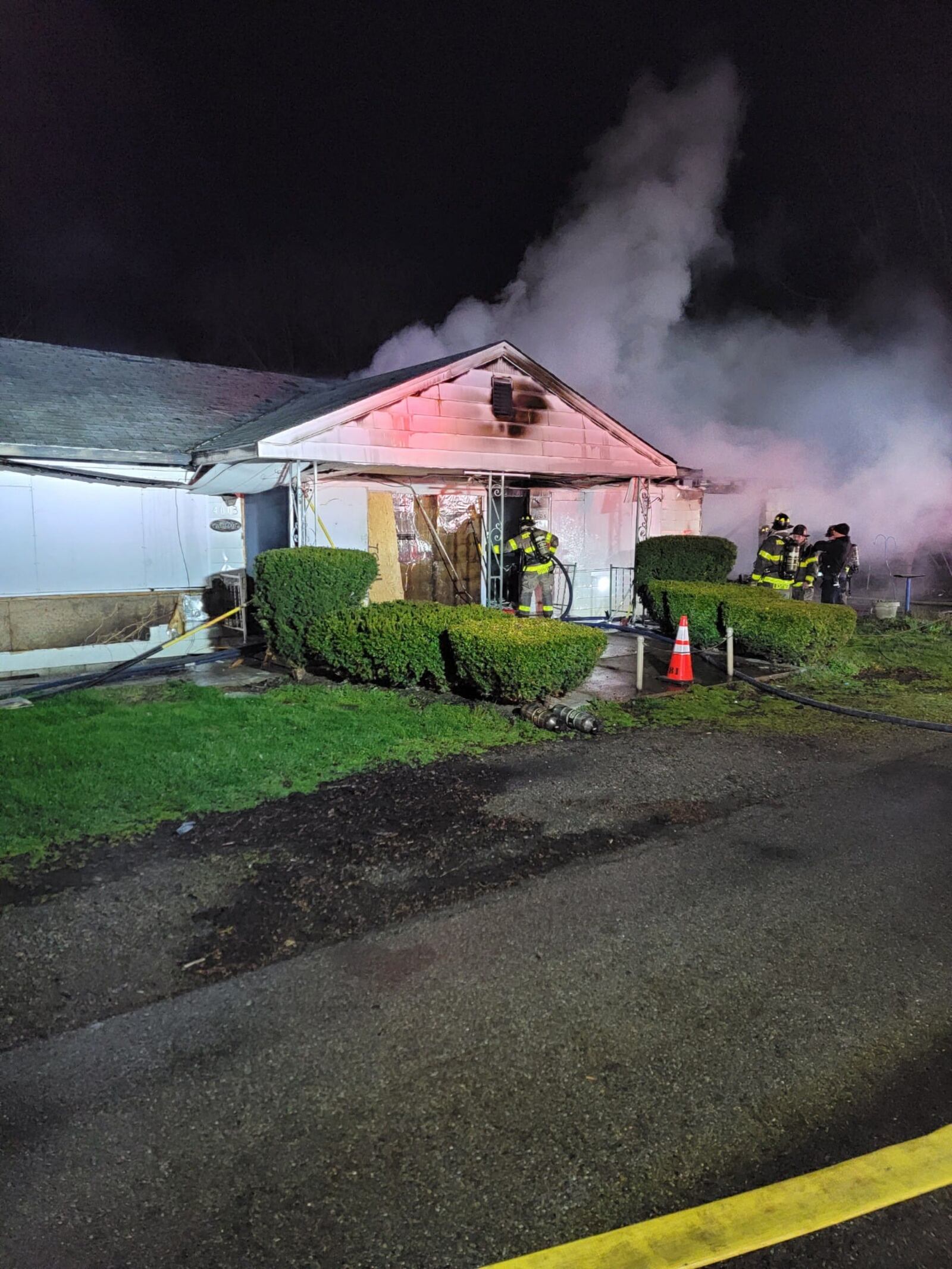 Middletown firefighters spent about three hours this morning fighting a fire in a vacant duplex in the 4000 block of Jewell Avenue. SUBMITTED PHOTO