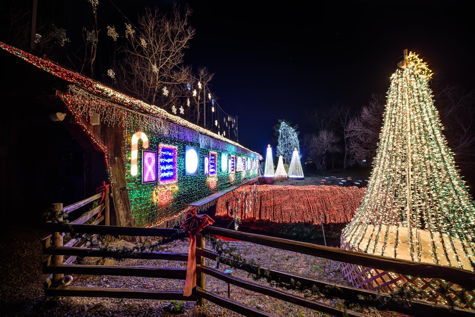 The historic Clifton mill, built in 1802 and still working, opened its Legendary Lights for the 2019 holiday season on Friday, Nov. 29. Four million lights cover Clifton Mill’s scenic attributes, including the mill, a covered bridge, cliffs and riverbanks. Last December, Clifton Mill was the winner of a $50,000 prize on ABC show “The Great Christmas Light Fight.” TOM GILLIAM / CONTRIBUTING PHOTOGRAPHER