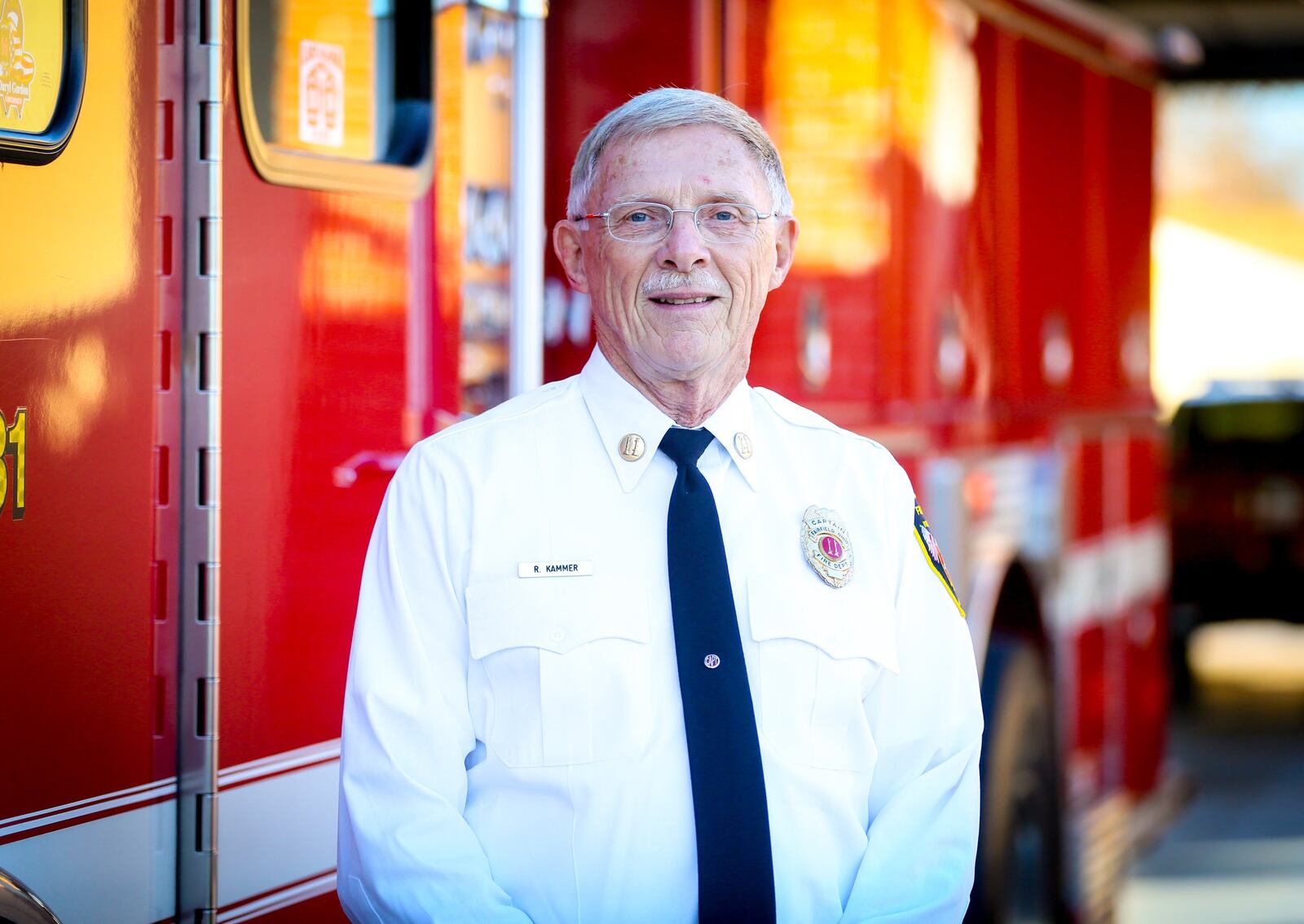 Fairfield Fire Department Capt. Russ Kammer, 70, is retiring at the end of December after 30 years on the job. GREG LYNCH / STAFF