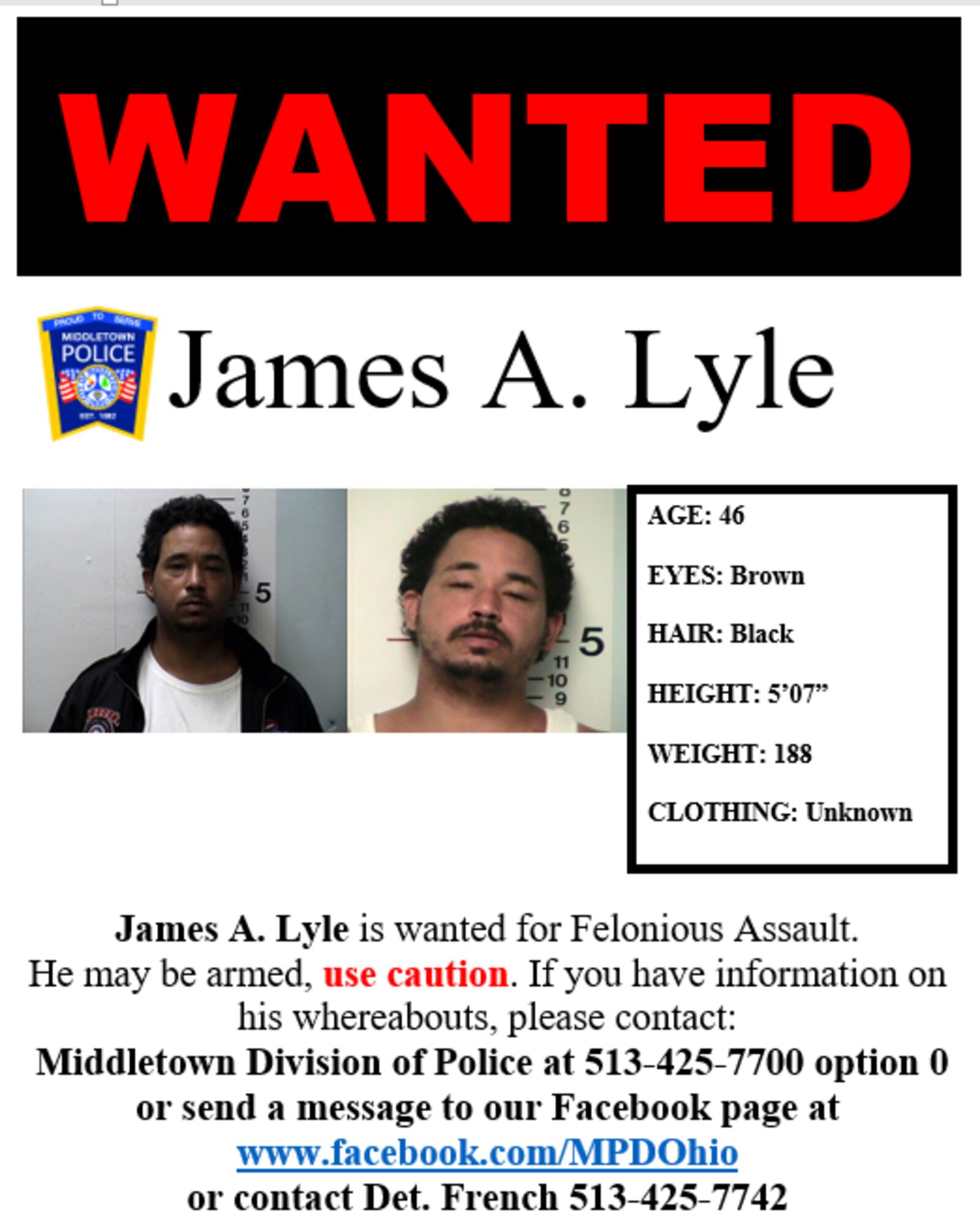 James Lyle wanted poster.