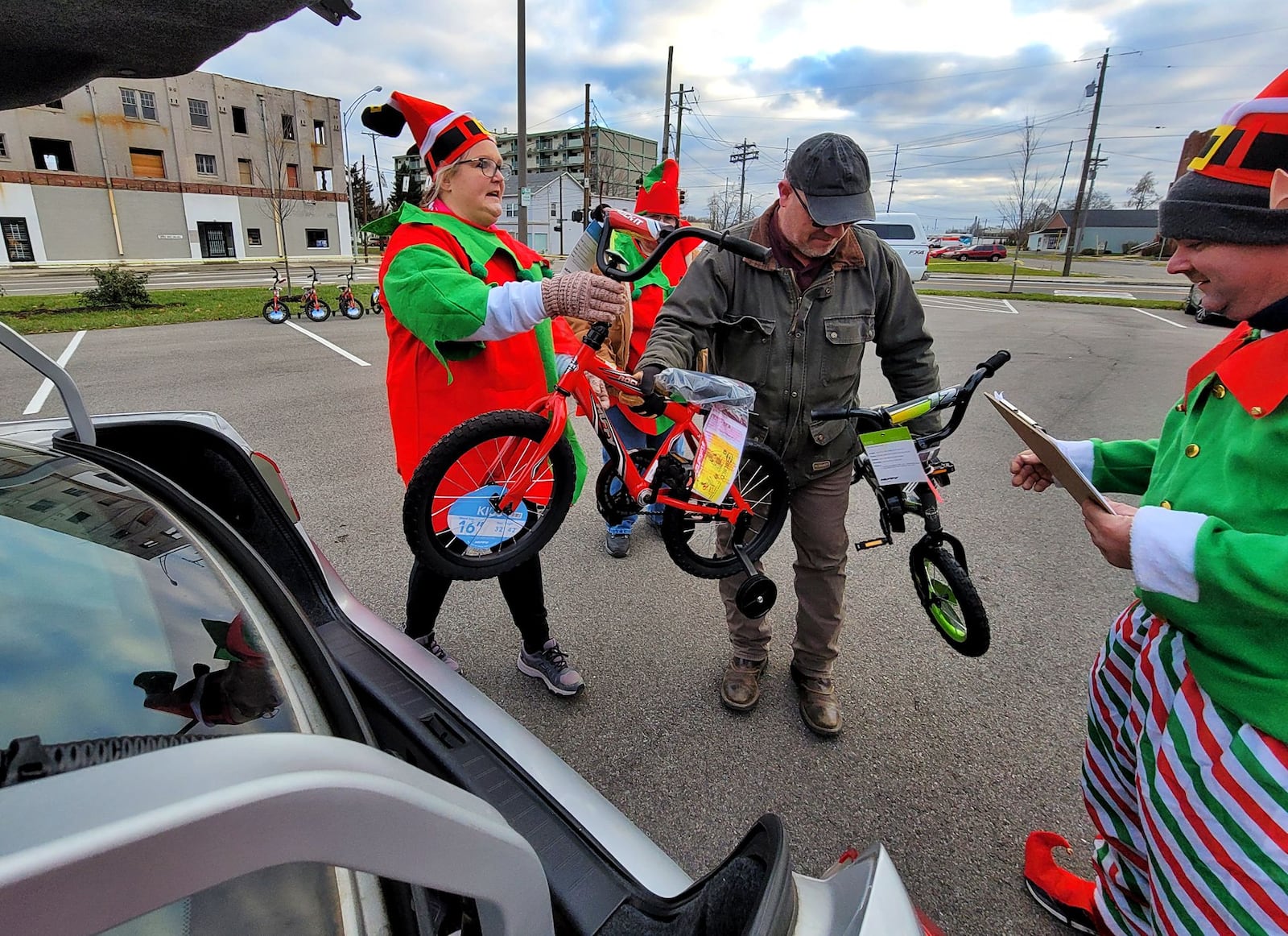 About 300 families received more than 1,000 presents, including 170 bikes, two years ago during the 14th annual Louella Thompson's Feed the Hungry Project Toy Giveaway. NICK GRAHAM/STAFF