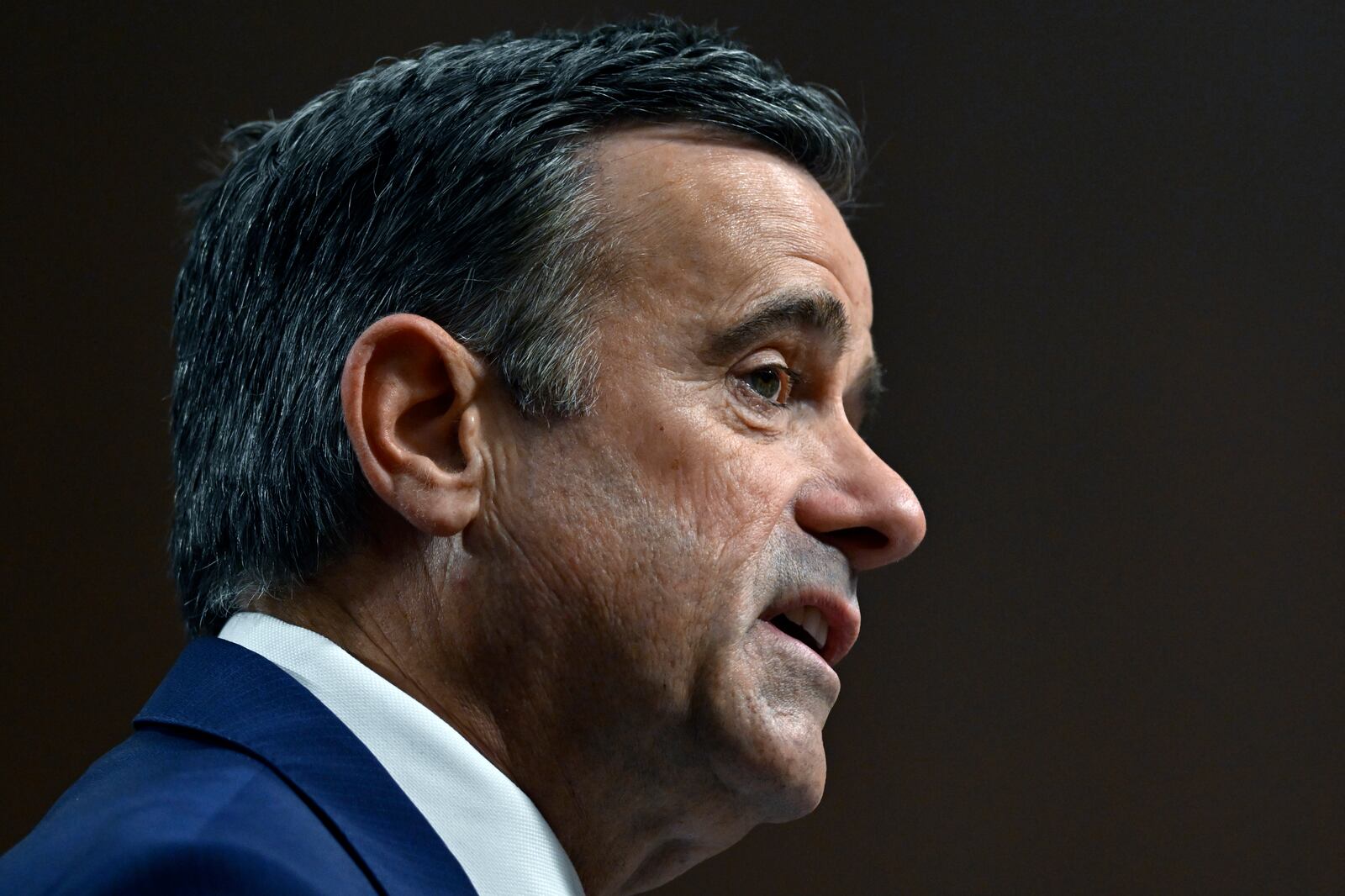 John Ratcliffe, President-elect Donald Trump's choice to be the Director of the Central Intelligence Agency, appears before the Senate Intelligence Committee for his confirmation hearing, at the Capitol in Washington, Wednesday, Jan. 15, 2025. (AP Photo/John McDonnell)