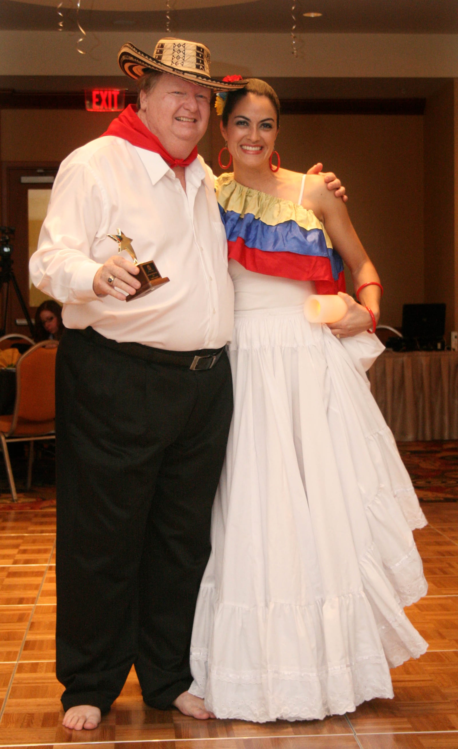 Fairfield City Councilman Marty Judd stands with his dance partner after winning the Dancing Under the Stars dance competition as part of the annual SELF award dinner Saturday evening at the Courtyard by Marriott in Hamilton. The dance featured local elected officials to help raise money for SELF.