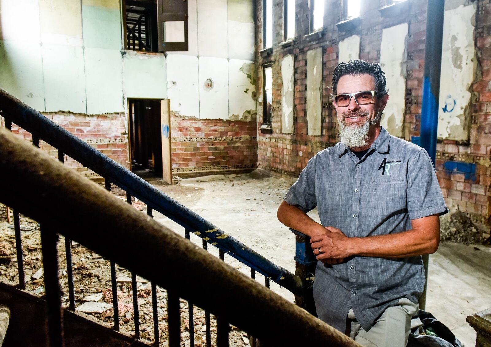 Dan Mayzum, a historic preservation architect, has listed the former Carnegie Library at the corner of First Avenue and Curtis Street in Middletown for $175,000. He wanted to turn the building into a brewery, restaurant, reception and banquet room and a cooperative workspace. NICK GRAHAM/STAFF