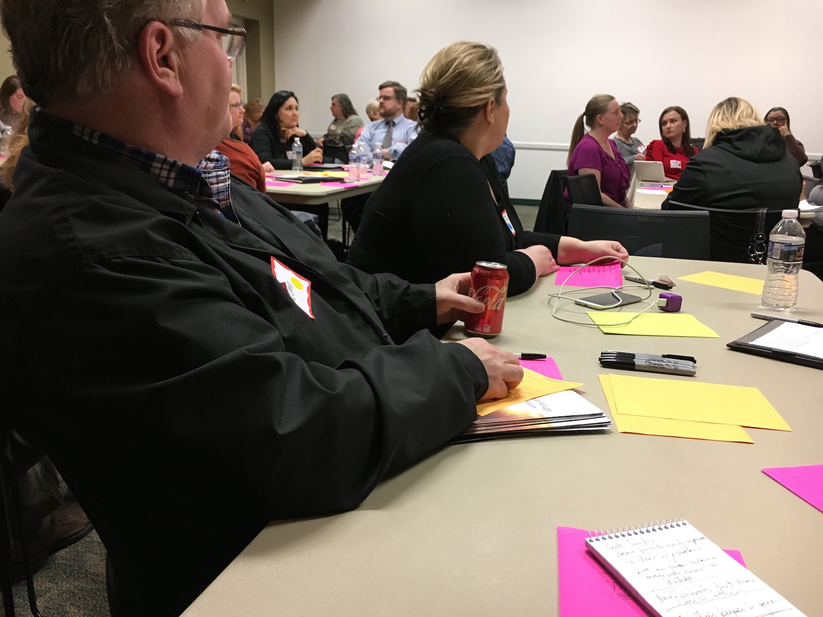 Participants listen to various ideas and comments on how the opioid epidemic has affected the region. About 50 people attended a Your Voice Ohio forum Monday at the MidPointe Public Library in Middletown. Your Voice Ohio is a collaborative of 30 media organizations across the state including the Journal-News. ED RICHTER/STAFF