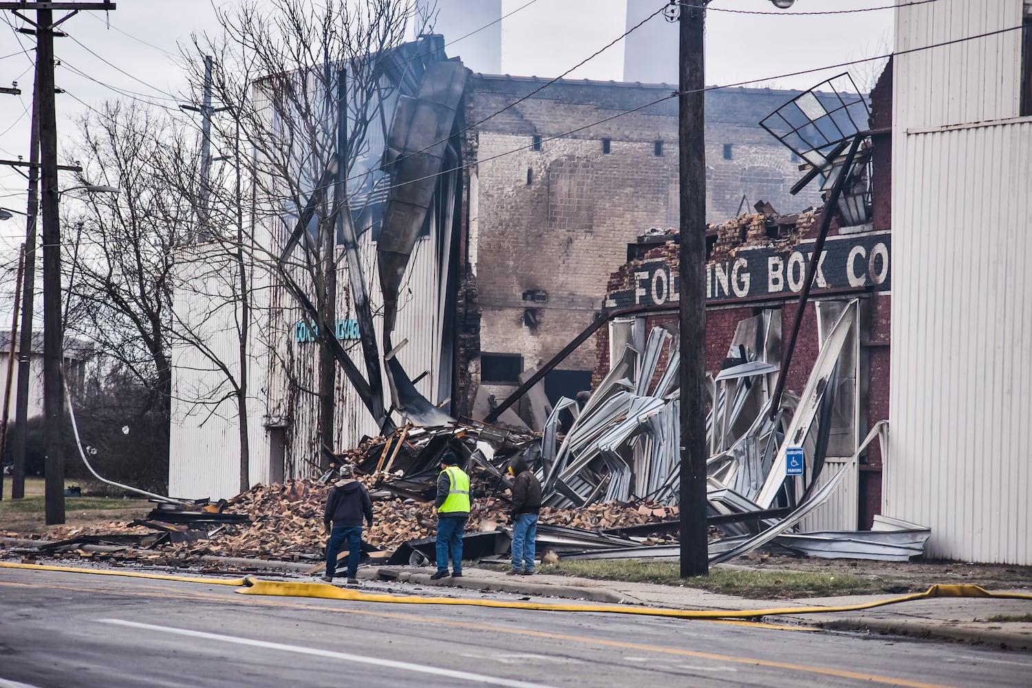 Aftermath of vacant warehouse fire in Middletown