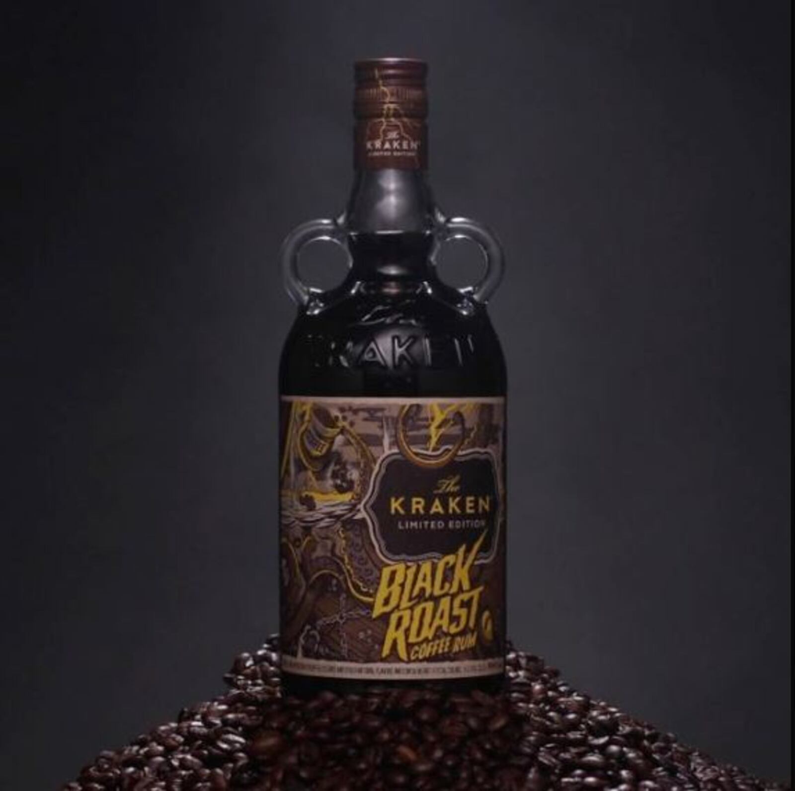 The limited edition Kraken Black Roast Coffee Rum. Source: Kraken