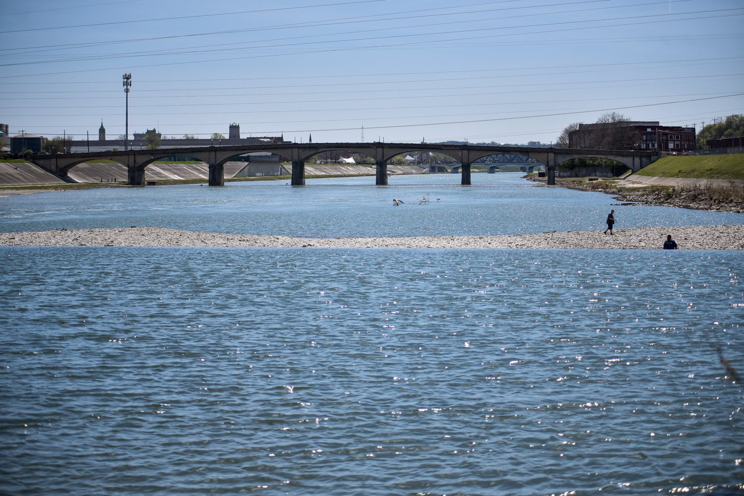 People enjoy the Spring weather in Hamilton