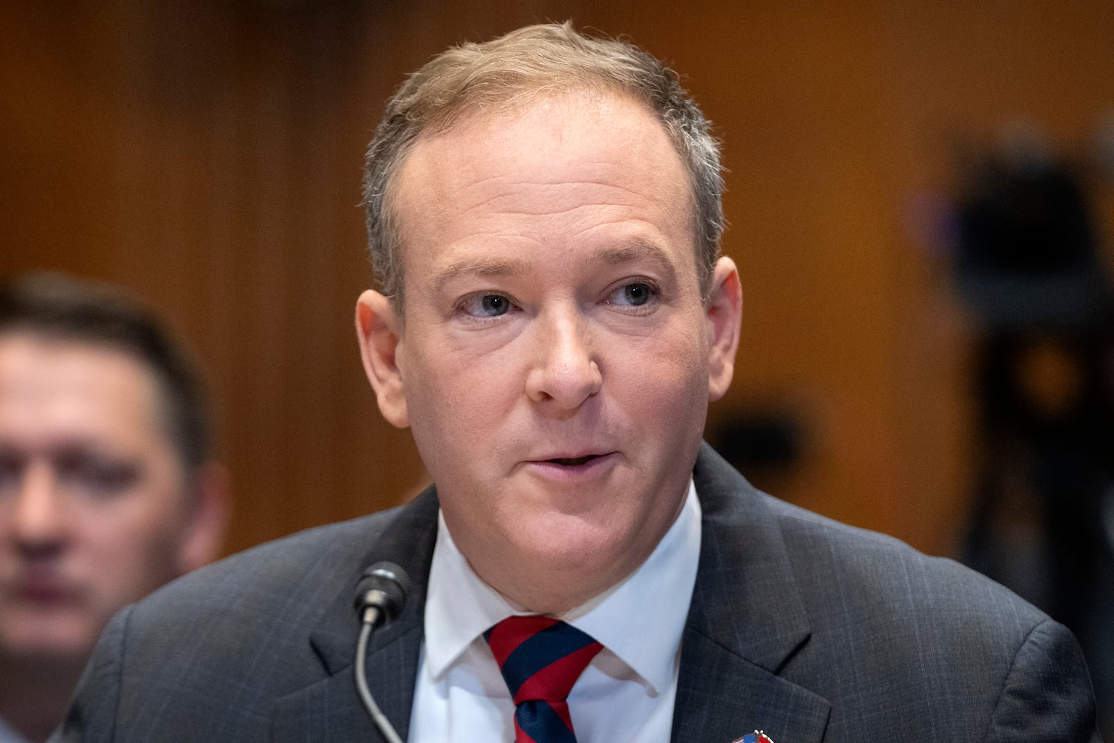 FILE - Former Rep. Lee Zeldin, R-N.Y., President-elect Donald Trump's pick to head the Environmental Protection Agency, appears before the Senate Environment and Public Works Committee on Capitol Hill, Jan. 16, 2025, in Washington. (AP Photo/Mark Schiefelbein, File)