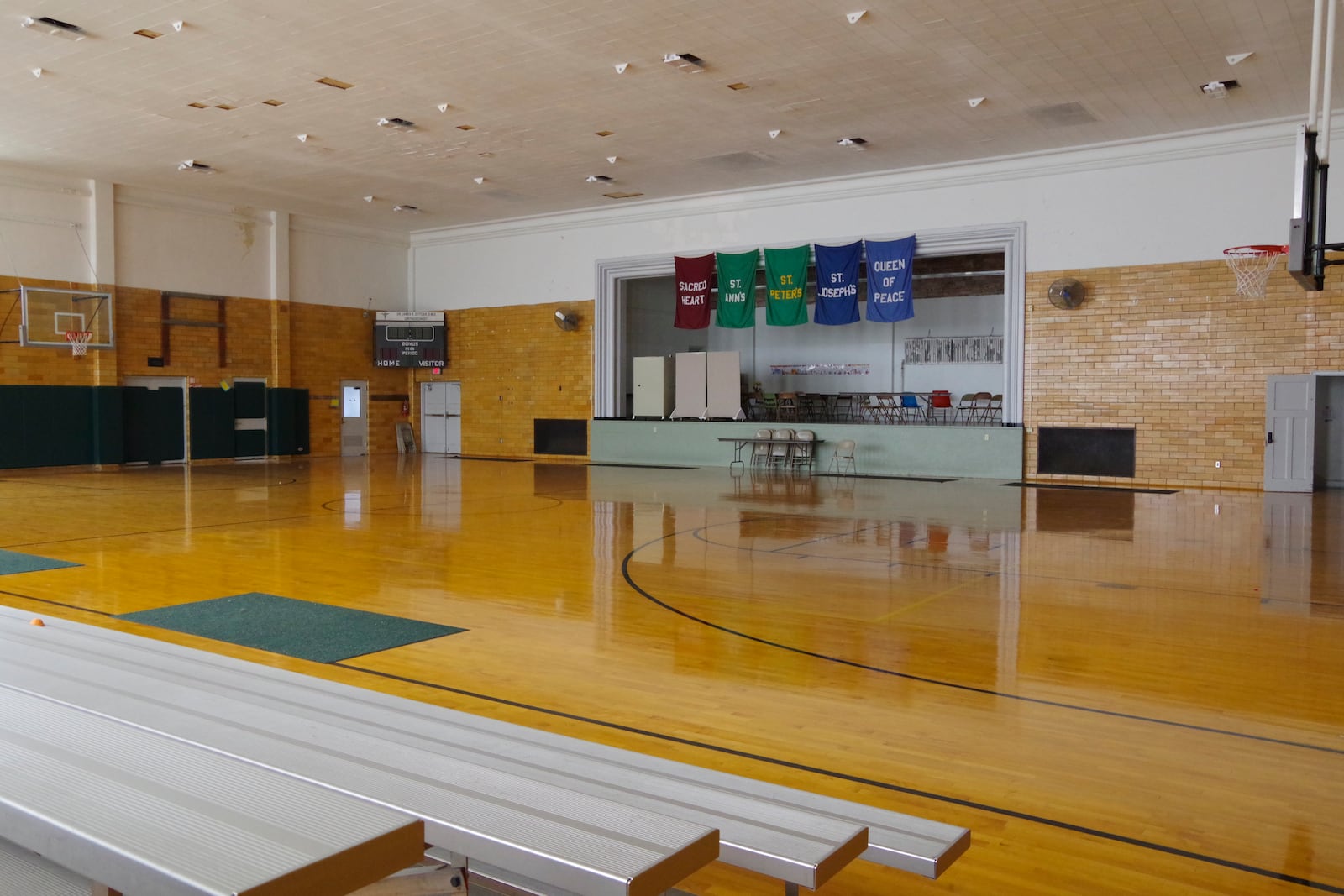 The Fenmont gymnasium and stage as it looks today. CONTRIBUTED