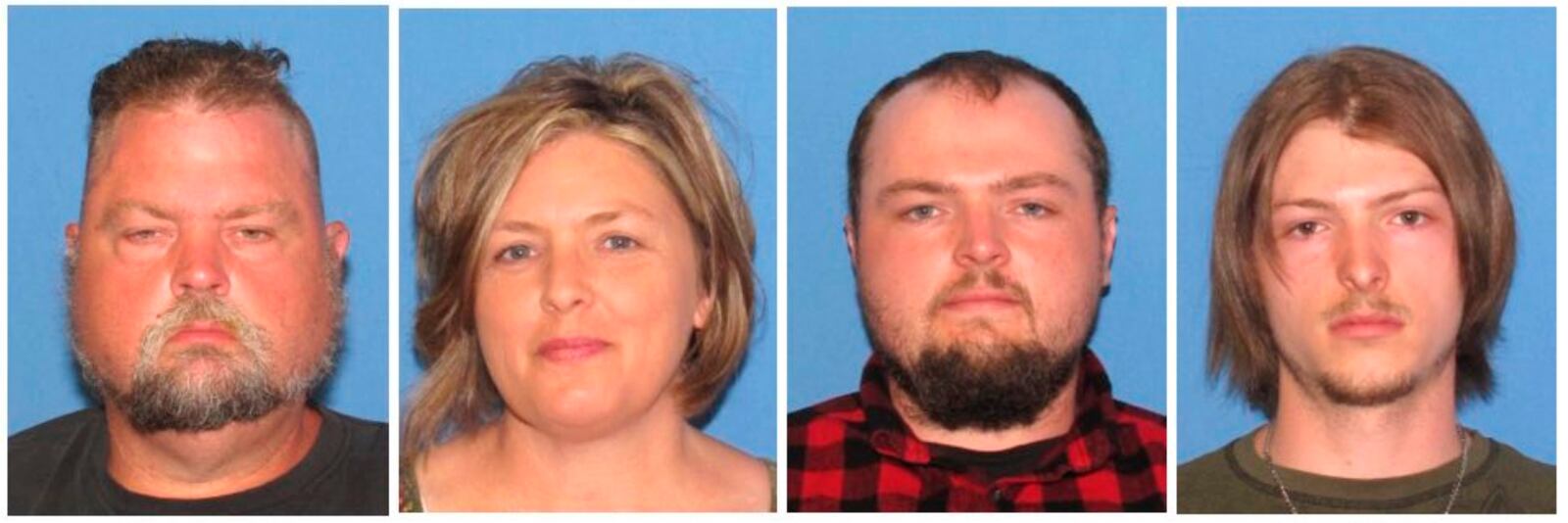 These undated images released by the Ohio Attorney General's office, show from left, George "Billy" Wagner III, Angela Wagner, George Wagner IV and Edward "Jake" Wagner. Authorities announced Tuesday, Nov. 13, 2018, that the family of four has been arrested in the slayings of eight members of one family in rural Ohio two years ago.