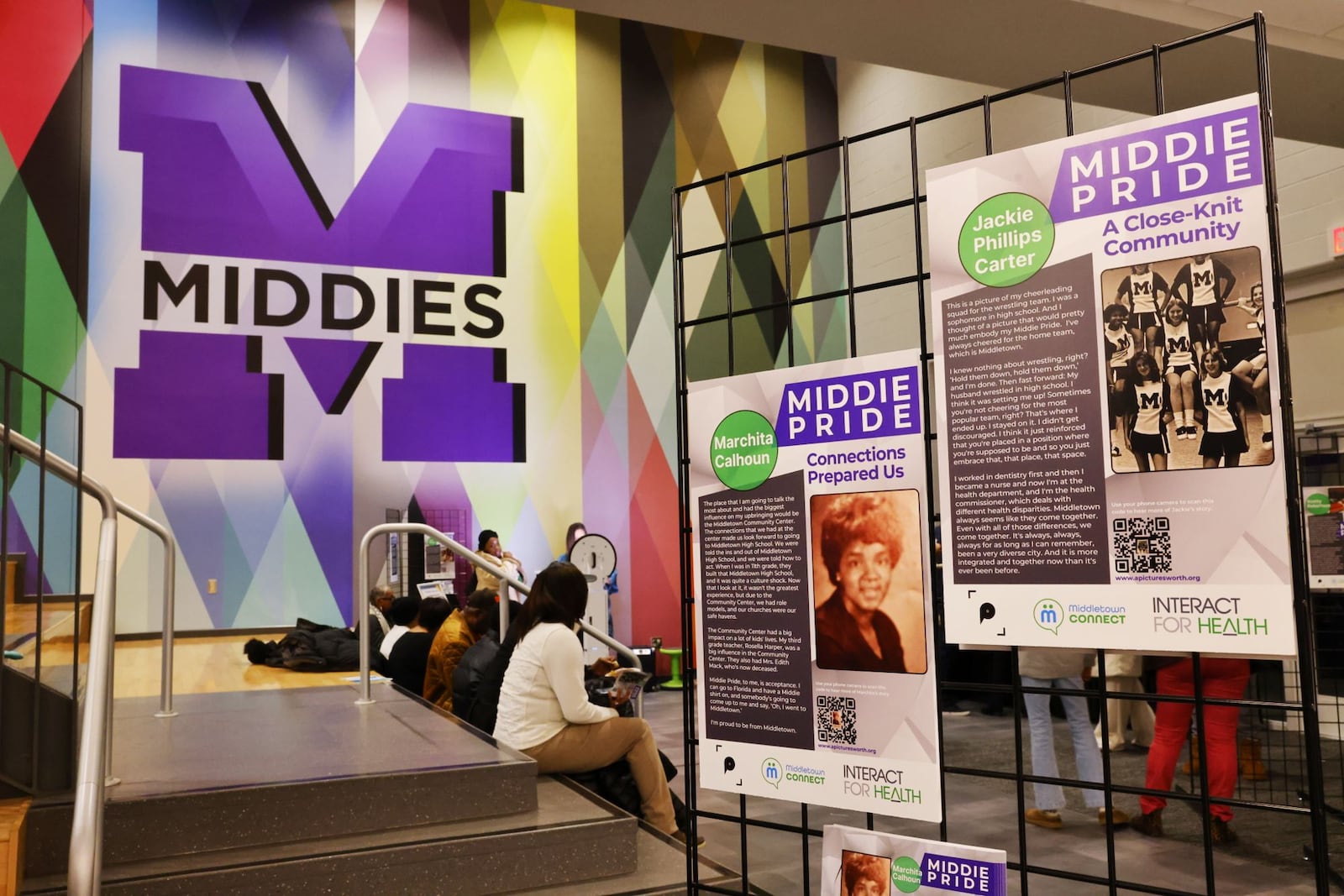 Middletown Connect and A Picture's Worth partnered for the Middie Pride exhibit at Rosa Parks Elementary School Thursday, Dec. 12, 2024 in Middletown. The exhibit features photos and audio stories to define "Middie Pride" in images and words. NICK GRAHAM/STAFF