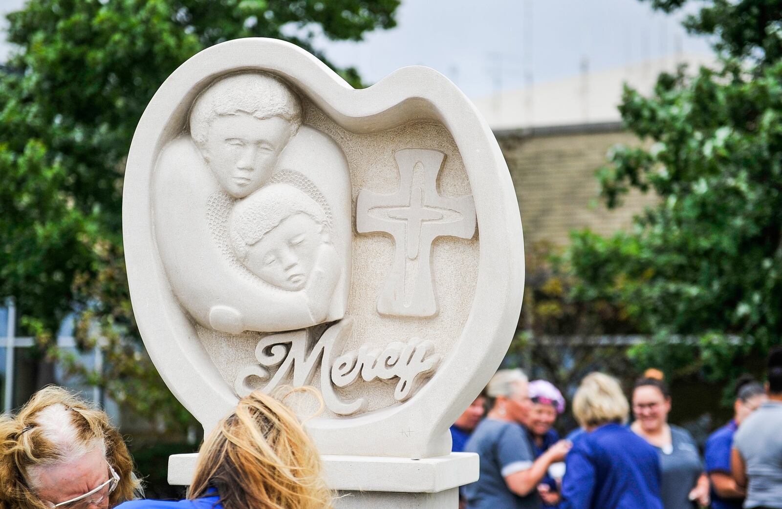 Mercy Hospital Fairfield dedicated a newly erected statue commemorating forty years of operation for the hospital during a ceremony Wednesday, Sept. 26 in Fairfield. 