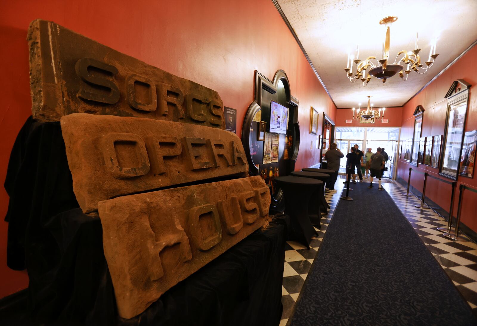 The original Sorg Opera House was recently uncovered and it's on display in the lobby. NICK GRAHAM / STAFF
