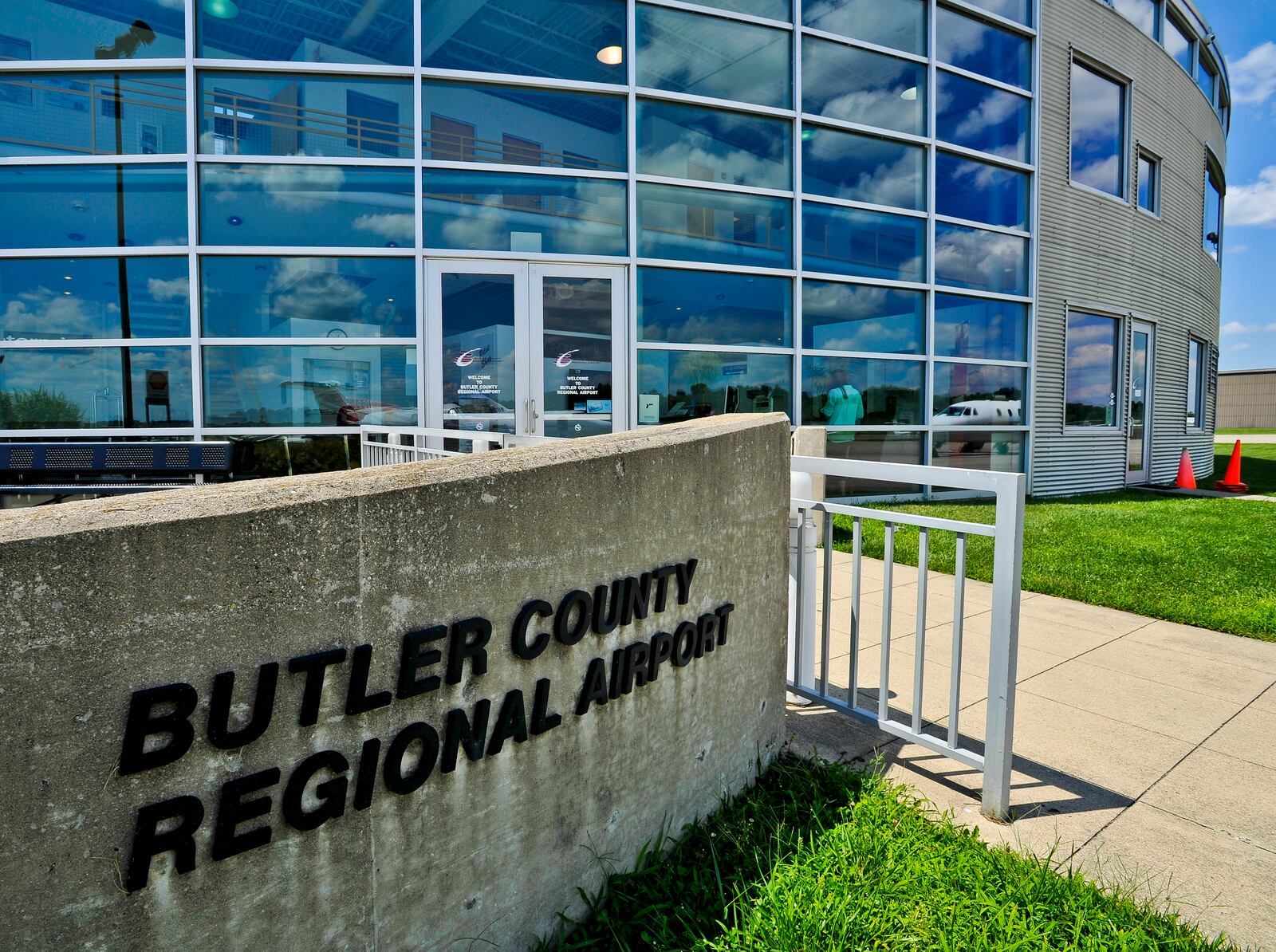 The Butler County Regional Airport - Hogan Field has a 5500x100' runway with a full length parallel taxiway and multiple T-hangars and corporate/executive hangars on the site. 