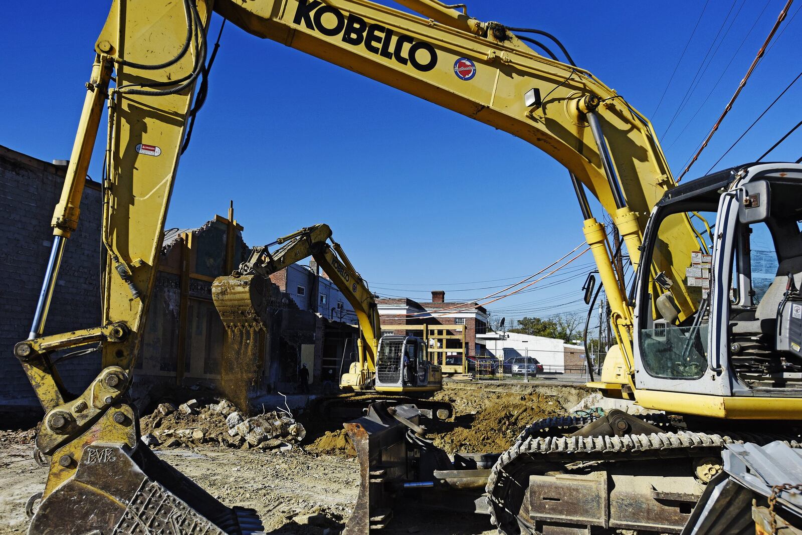 Demolition crews work at the site where Princess Theatre once stood on North Beech Street. 