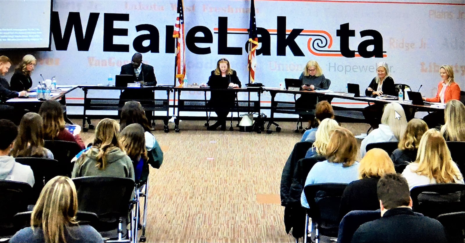 The Lakota Board of Education altered a series of district policies concern student masks, curricula and public participation during school board meetings during its Monday evening meeting. The sometimes lengthy discussions around policies revealed some sharp divides among some board members. (Photo By Michael D. Clark\Journal-News)