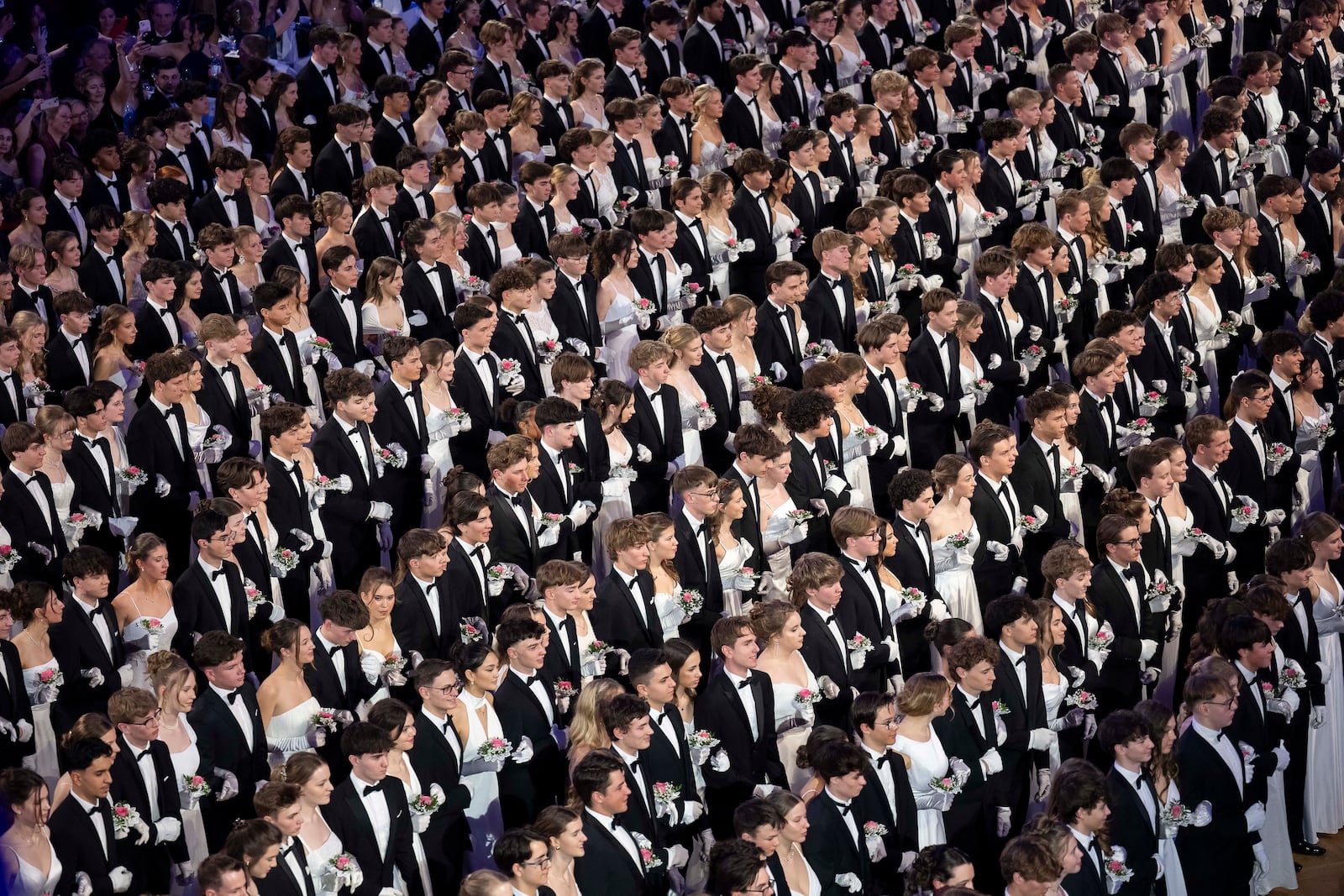 Around 700 young people opened the Elmayer-Kränzchen this year, a Traditional Ball of the Elmayer Dance School in Vienna, Austria, Tuesday, March 4, 2025. (AP Photo/Denes Erdos)