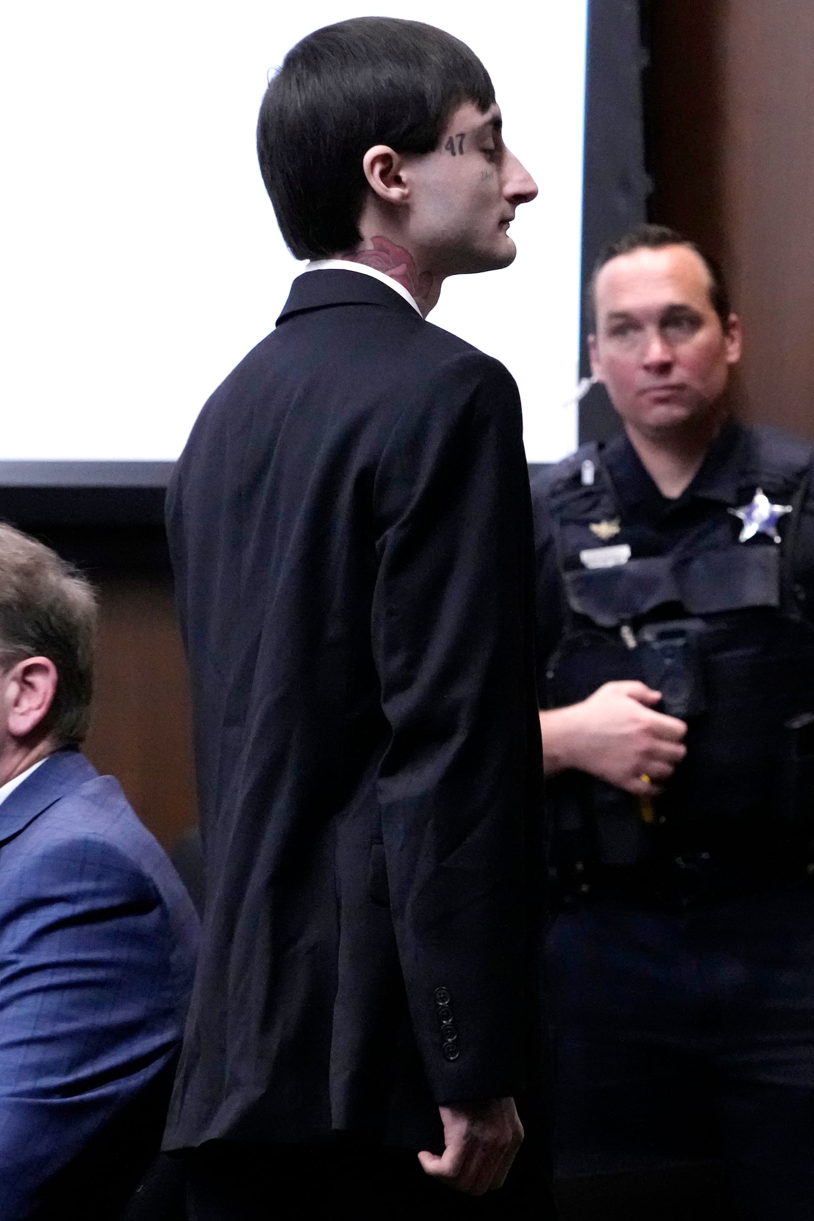 Robert E. Crimo III leaves after pleading guilty to the Highland Park parade shooting in Judge Victoria A. Rossetti's courtroom in Waukegan, Ill., Monday, March 3, 2025. (AP Photo/Nam Y. Huh, Pool)