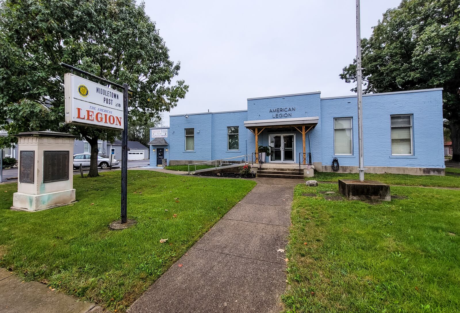 The buildings along South Main Street between 1st Ave. and 2nd Ave., including American Legion Post 218, would need to be removed, remodeled or built around if Main Street Community Capital were allowed to design and build “Hollywoodland” as presented on more than 50 acres near the Great Miami River and historic downtown Middletown. City council members appear to be divided on the feasibility of the $1.3 billion proposed entertainment, event, dining and retail project. NICK GRAHAM / STAFF