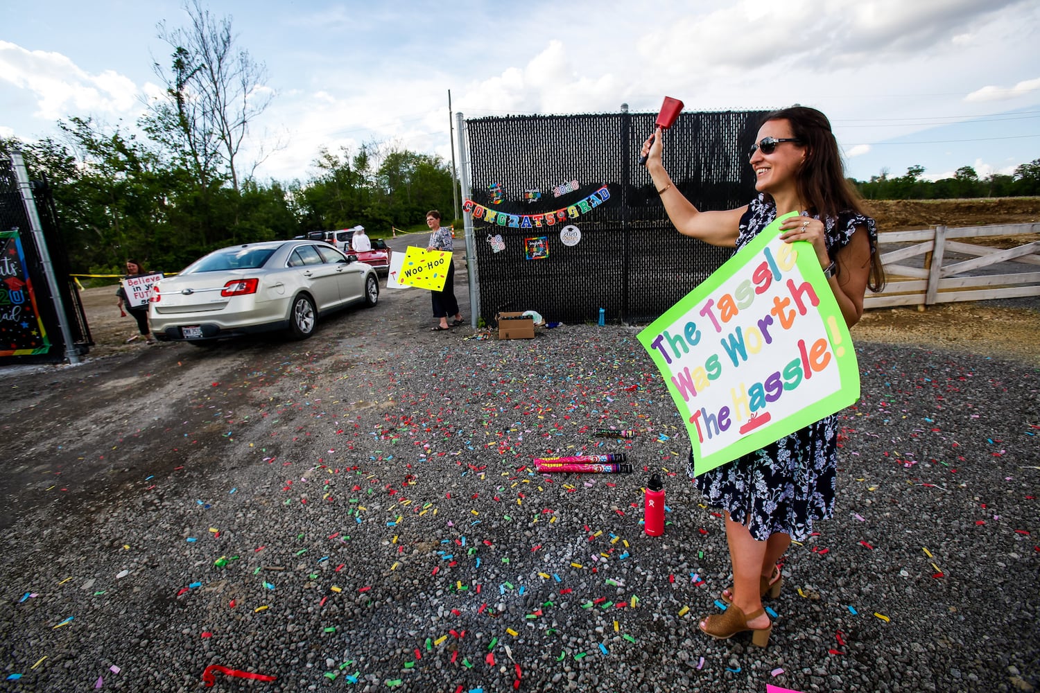 Madison High School drive-thru graduation ceremony at Land of Illusion