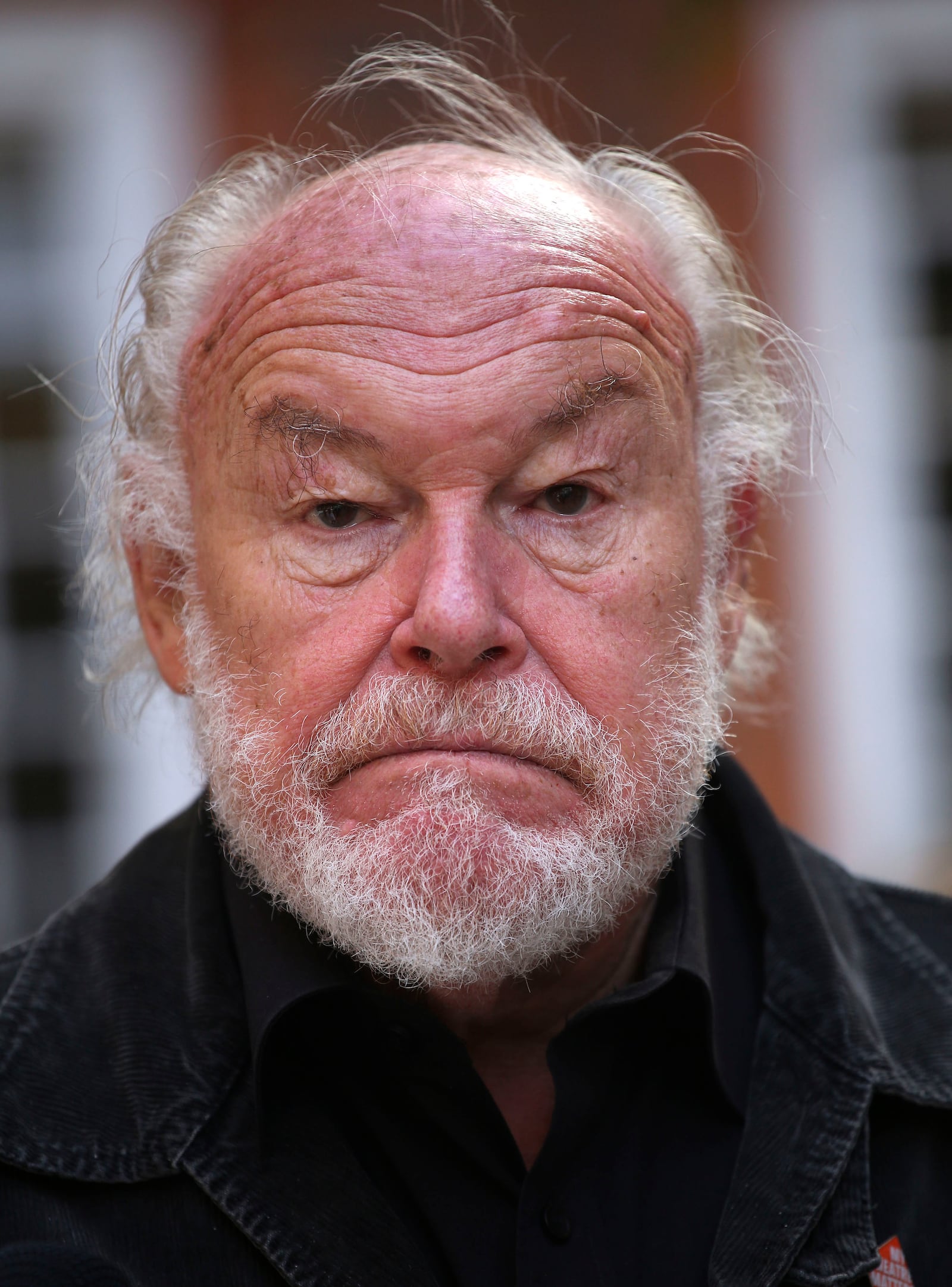 Timothy West looks on at the launch of Talking Statues in central London, Aug. 19, 2014. (Philip Toscano/PA via AP)