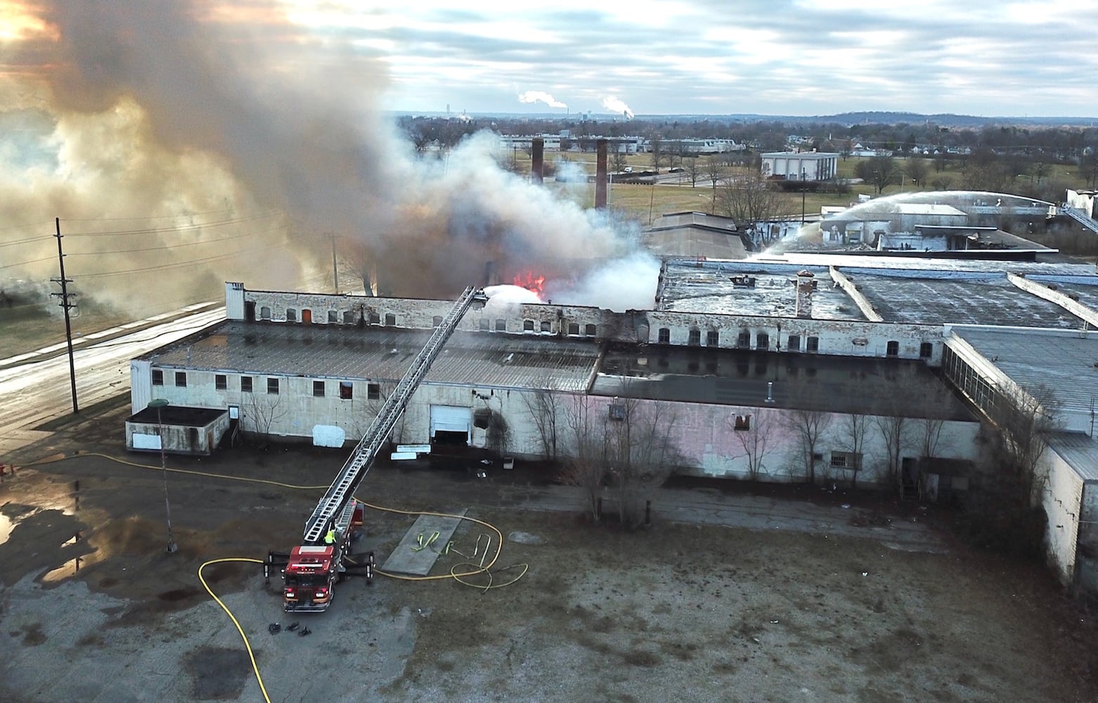 PHOTOS: Large fire at old Middletown Paperboard building on New Year’s Day