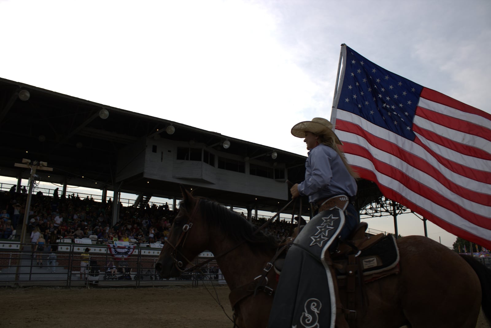 Kirsten Hampton is one of only a handful of women working as pickup riders in rodeos across the country. She is part of the South Point Rodeo Company who visited the Butler County Fair on July 23.