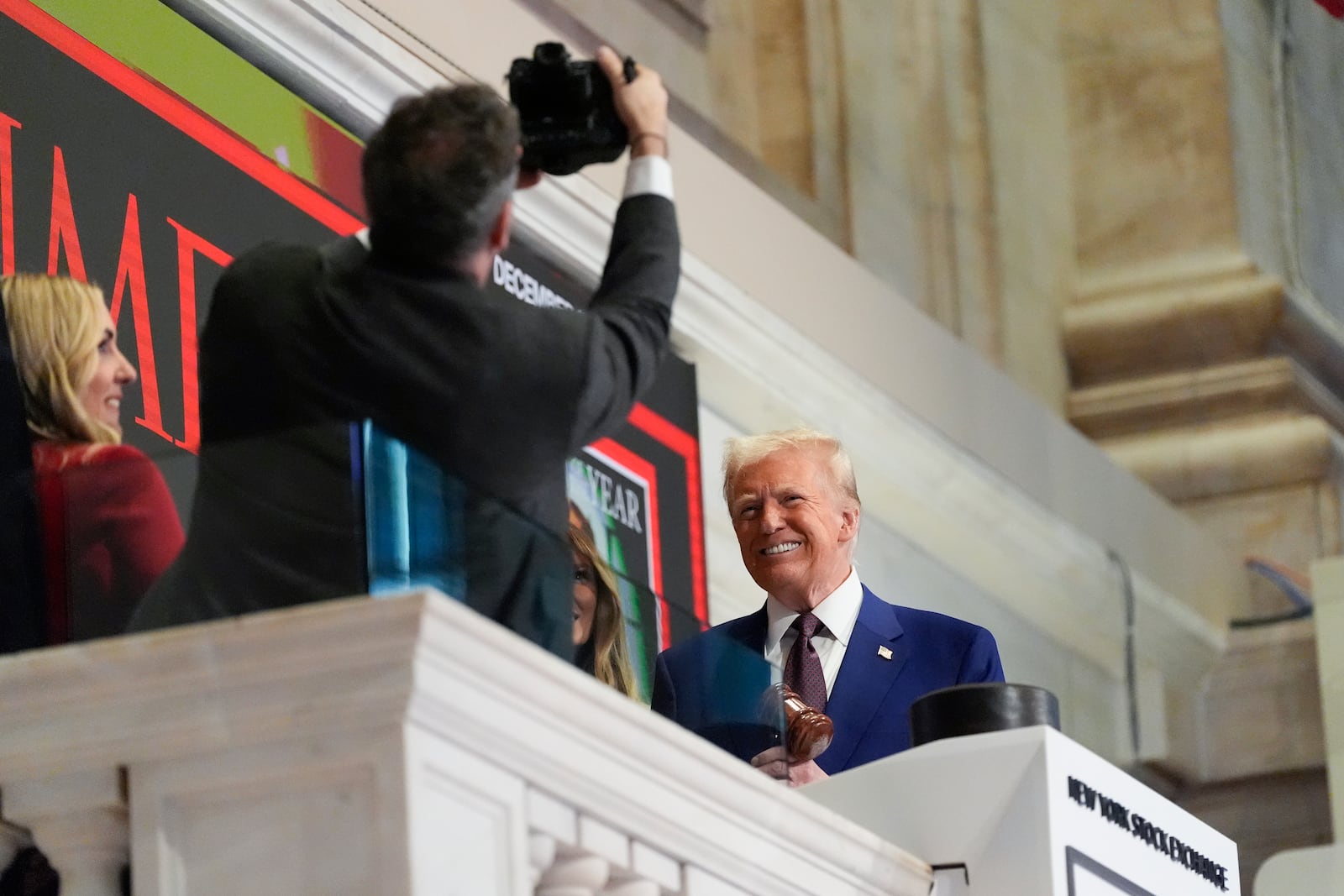 President-elect Donald Trump pauses for a photograph after ringing the opening bell at the New York Stock Exchange, Thursday, Dec. 12, 2024, in New York. (AP Photo/Alex Brandon)