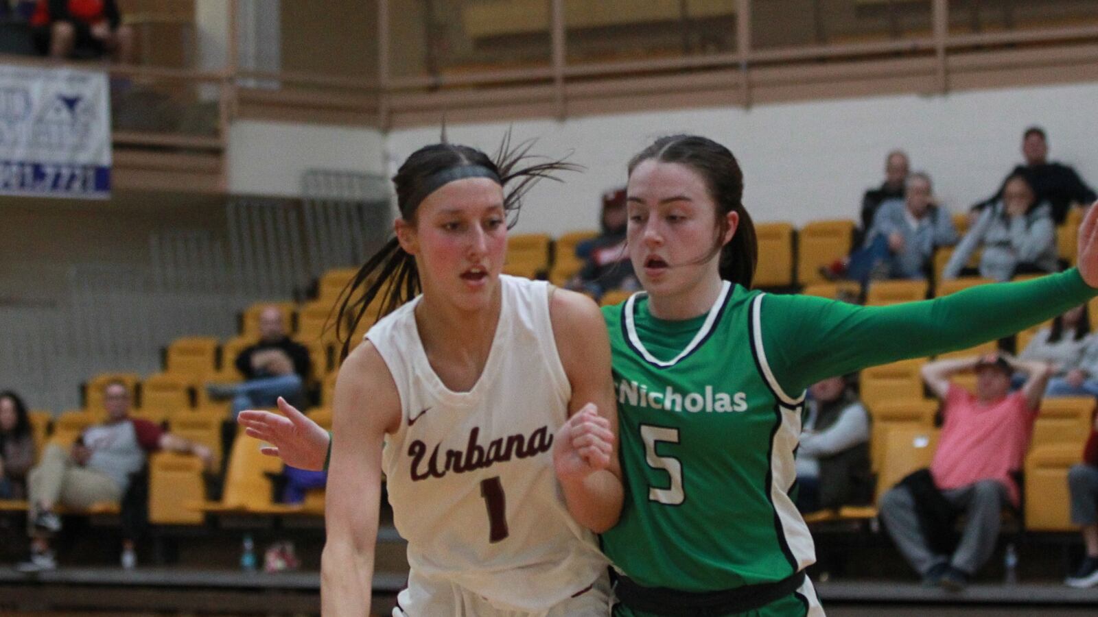 Urbana Hillclimbers girls basketball Peyton Mounce vs. McNicholas in a regional semifinal Tuesday night at Butler High School in Vandalia.