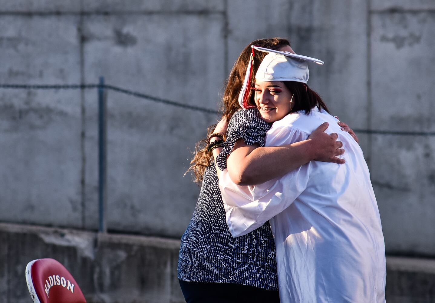 Madison High School drive-thru graduation ceremony at Land of Illusion